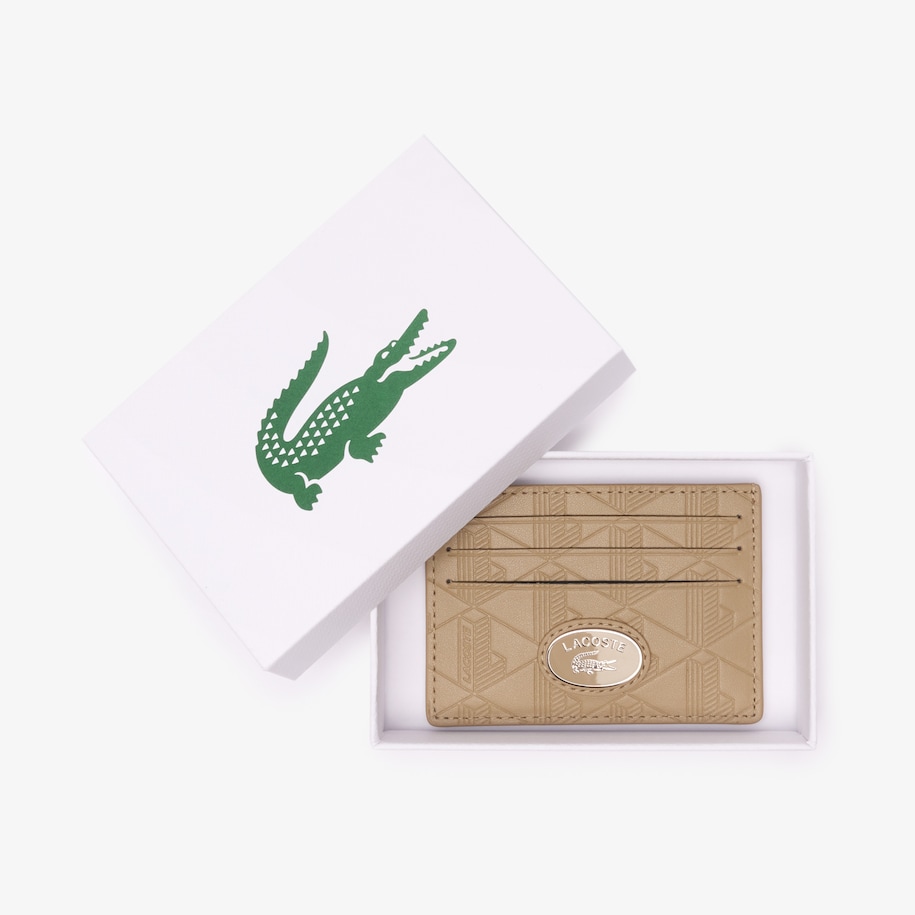 Leather Monogram Print Card Holder image number 4