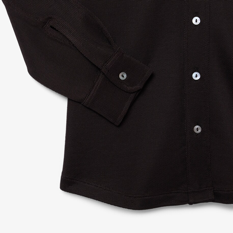 Slim Fit Long Sleeved Piqu&eacute; Polo Shirt image number 5