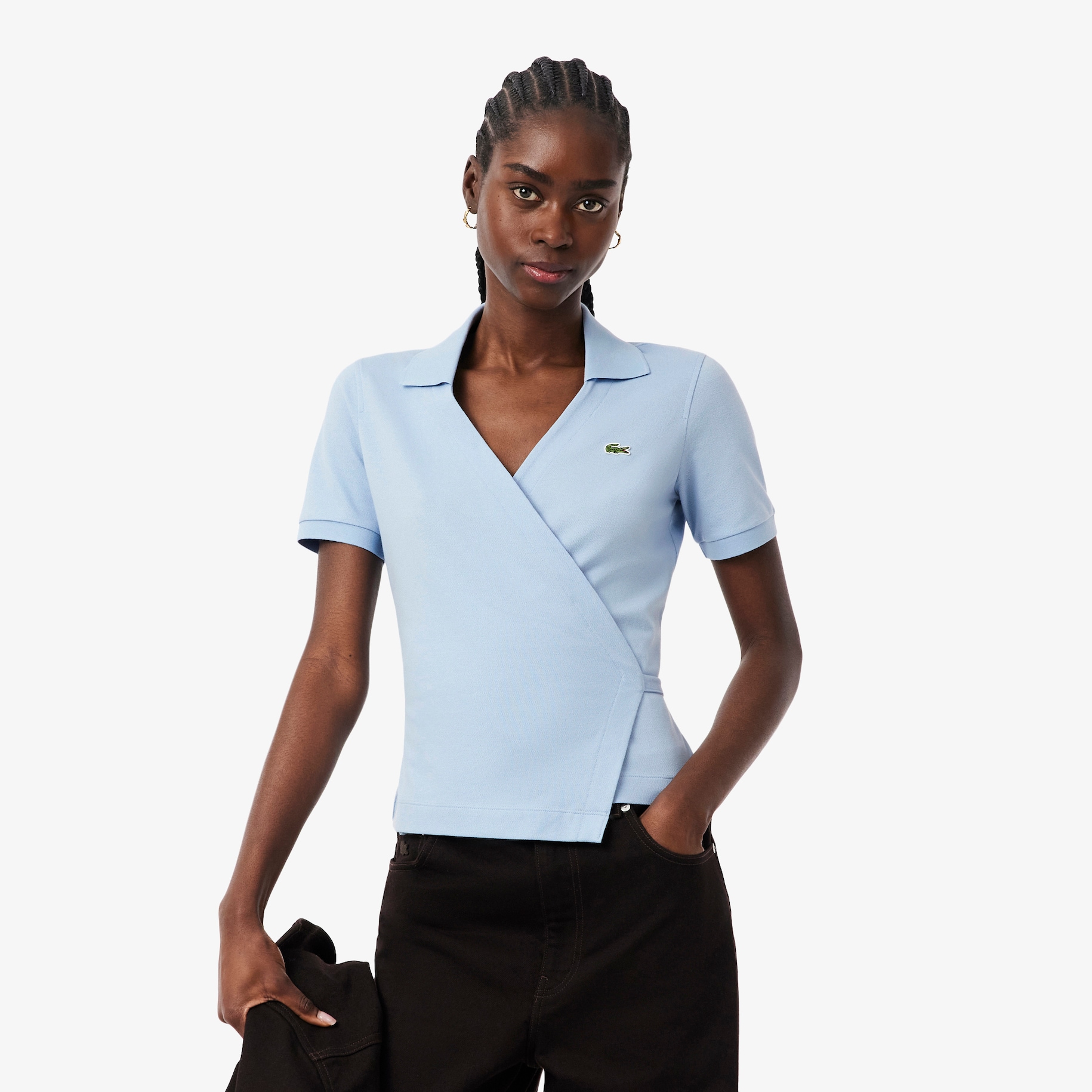 Stretch Mini Piqu&eacute; Wrap Polo Shirt image number 0