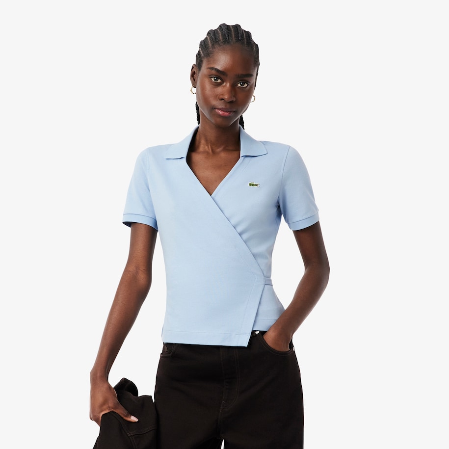 Stretch Mini Piqu&eacute; Wrap Polo Shirt image number 0