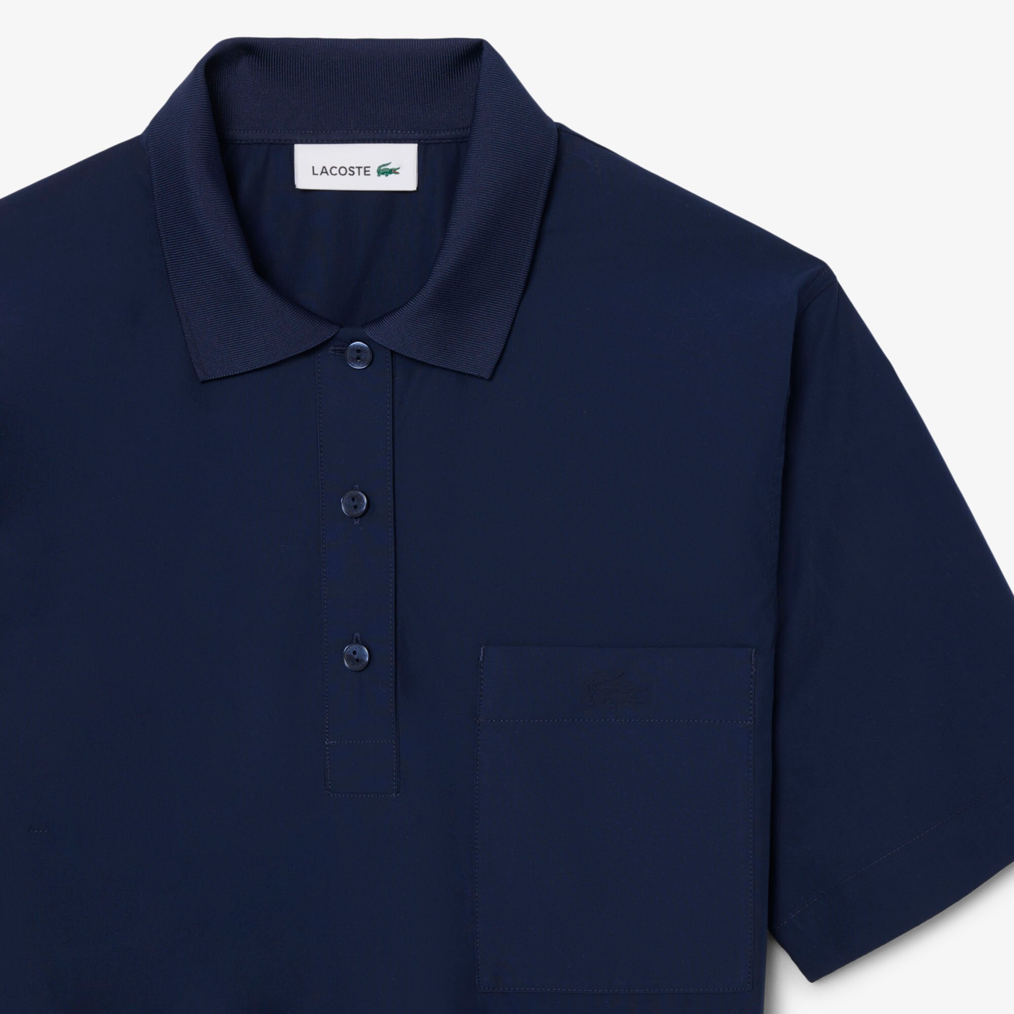 Short Sleeved Poplin Polo Dress image number 4