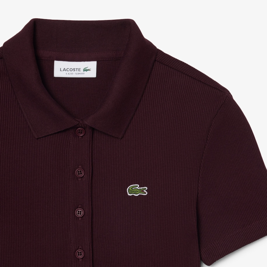 L.12.D Slim Fit Ribbed Cotton Polo Shirt image number 4