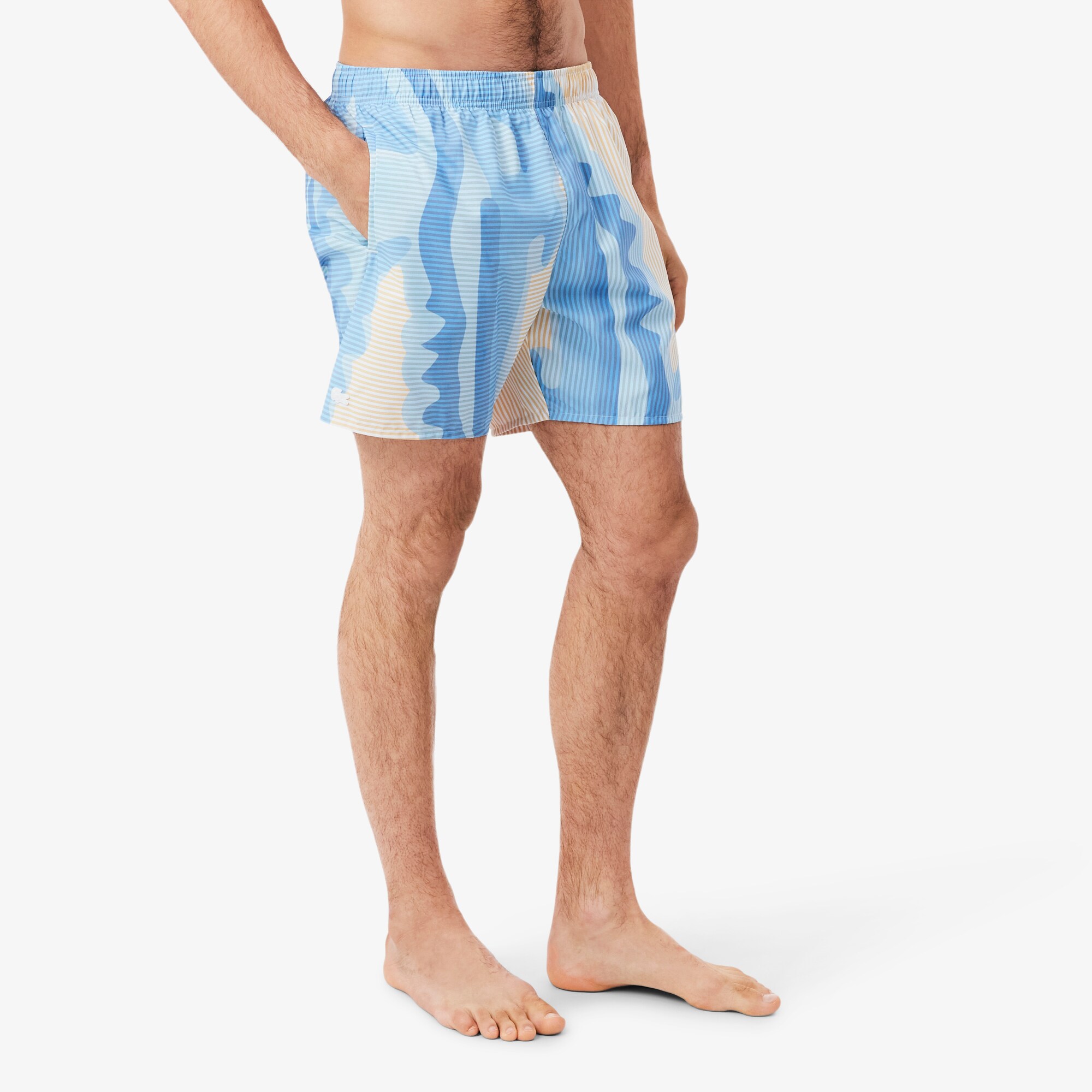 Mid Length Striped Swim Trunks image number 1