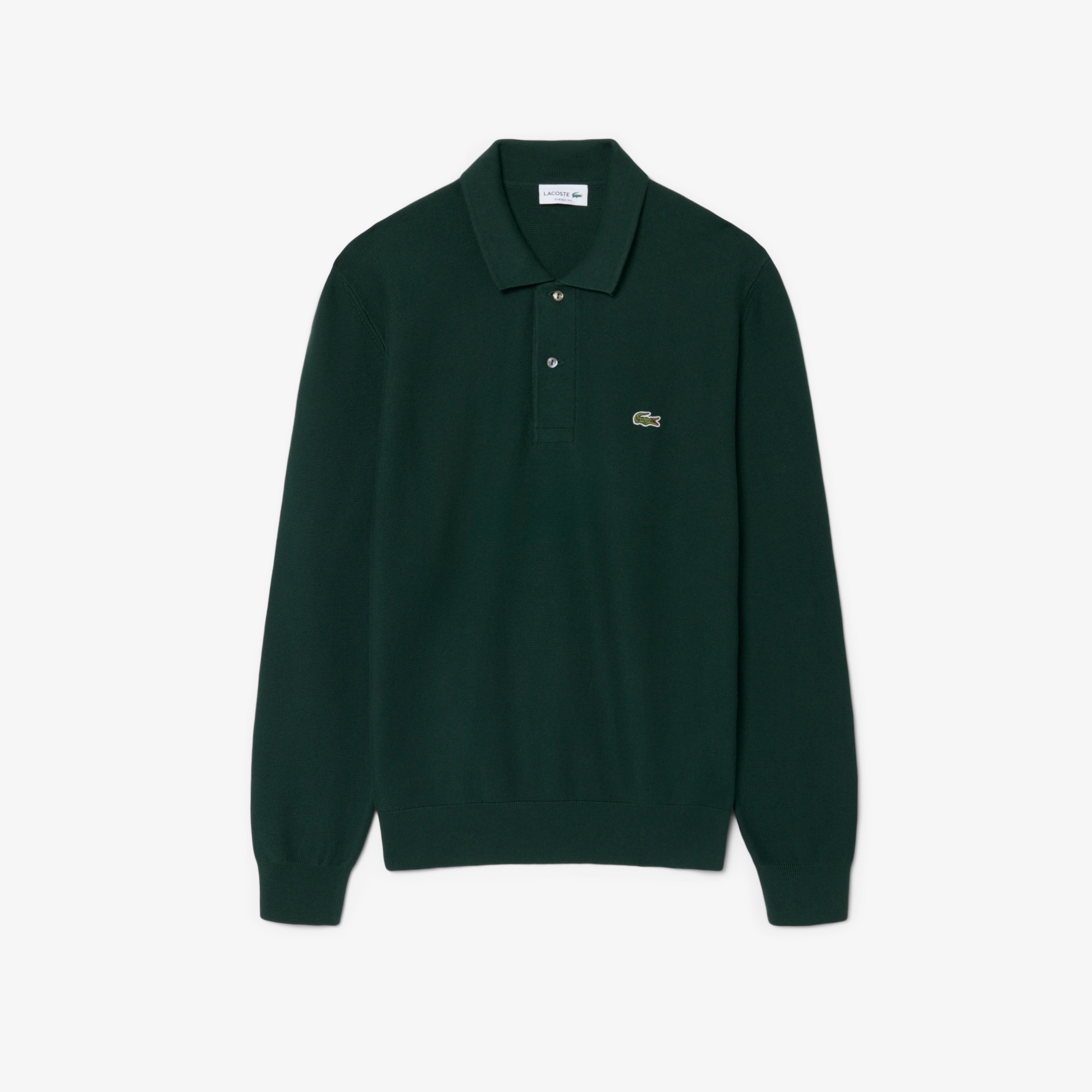 Classic Fit Long Sleeved Knitted Polo Shirt image number 3