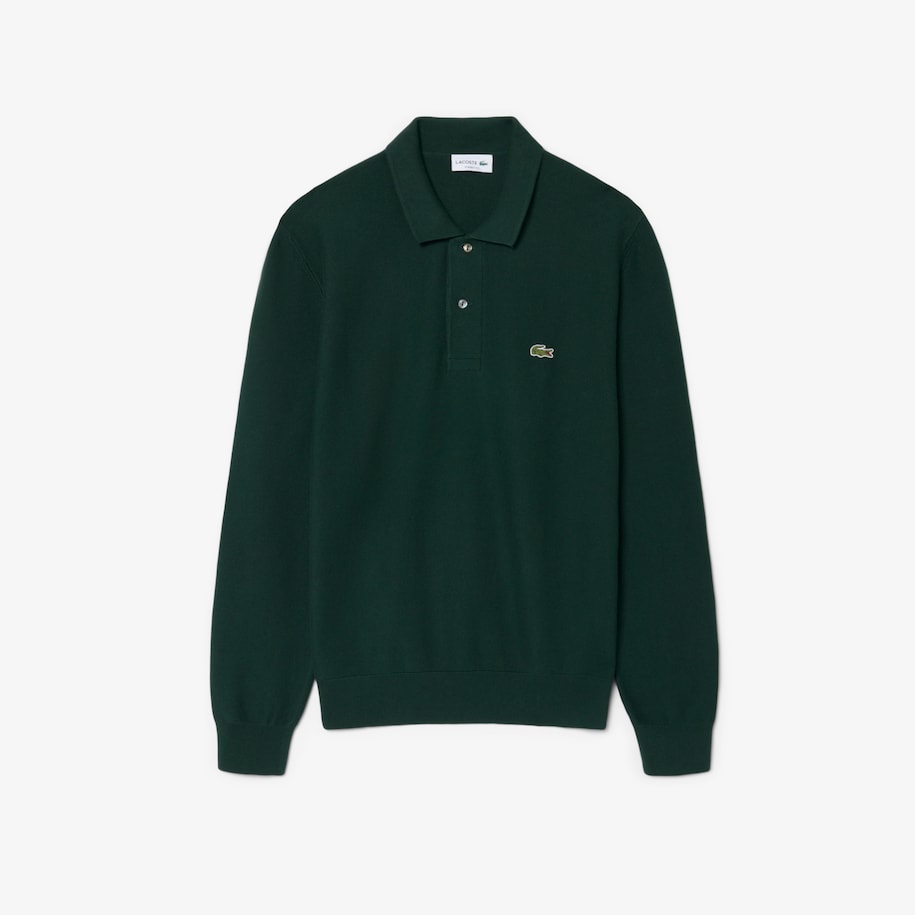 Classic Fit Long Sleeved Knitted Polo Shirt image number 3
