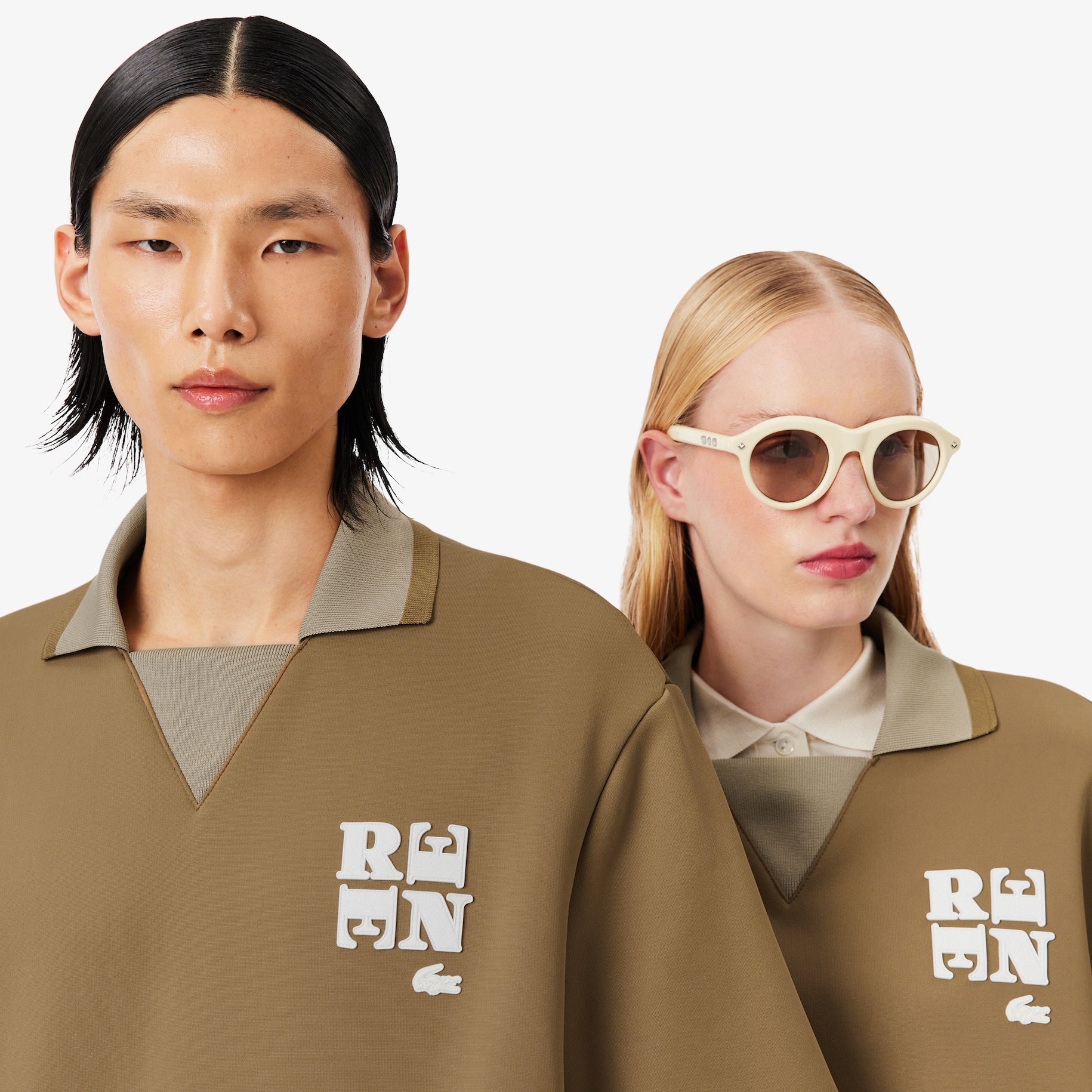 Runway Badge Accent Oversized Satin Polo Shirt image number 1