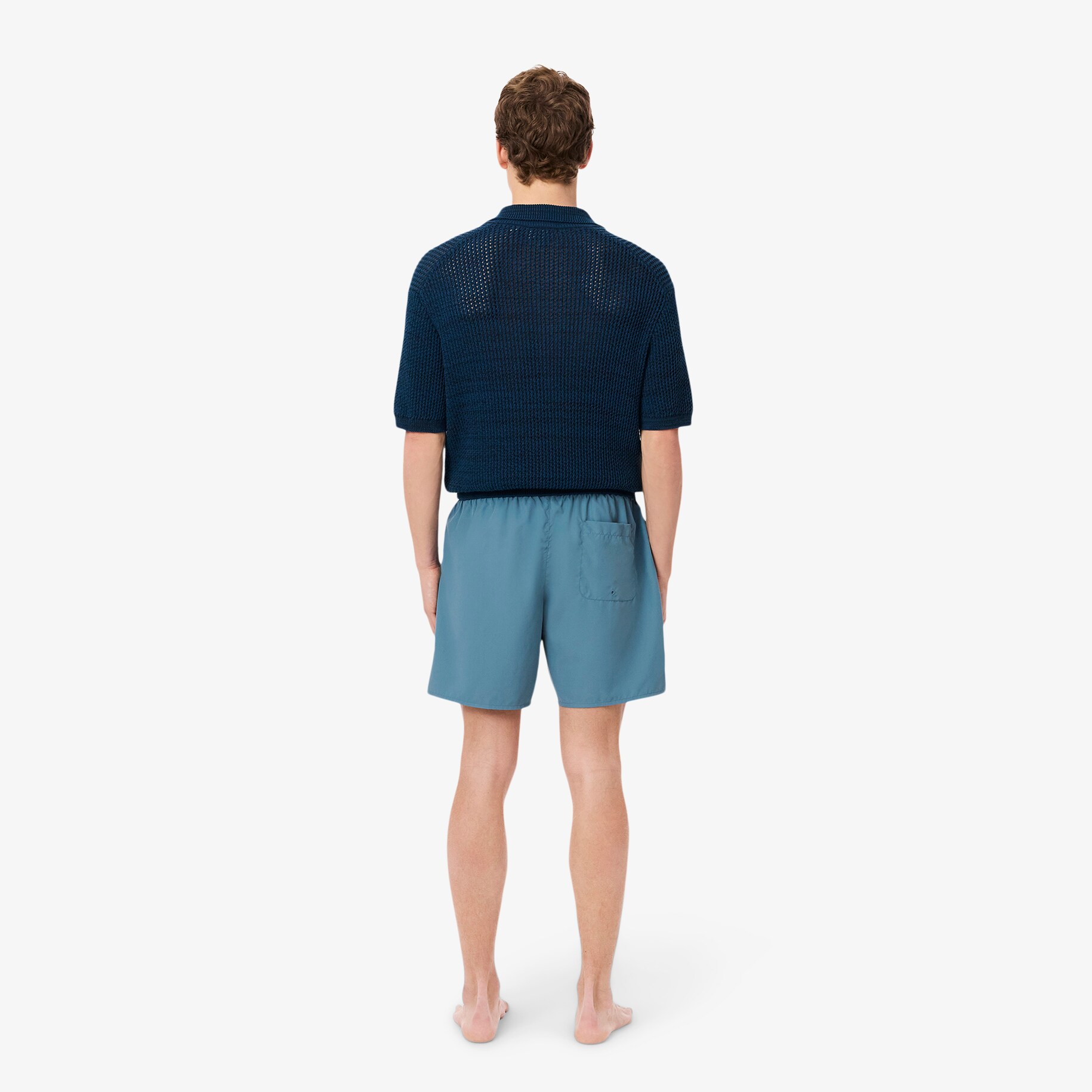 Mid Length Monochrome Swim Trunks image number 2