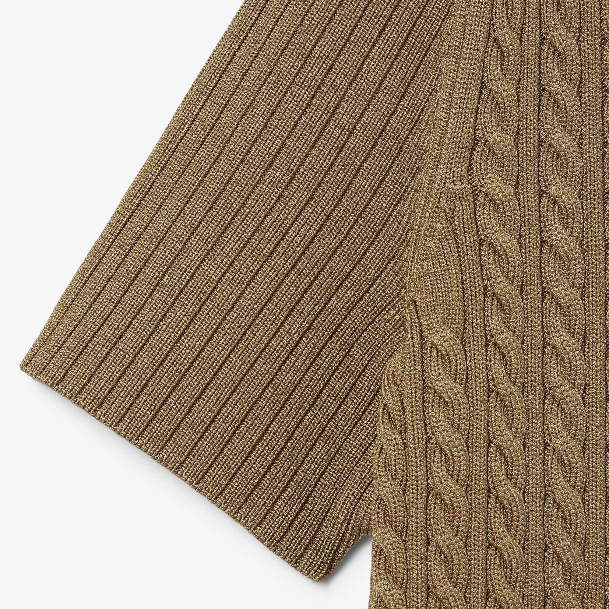 Runway Cable Knit Polo Collar Sweater image number 6