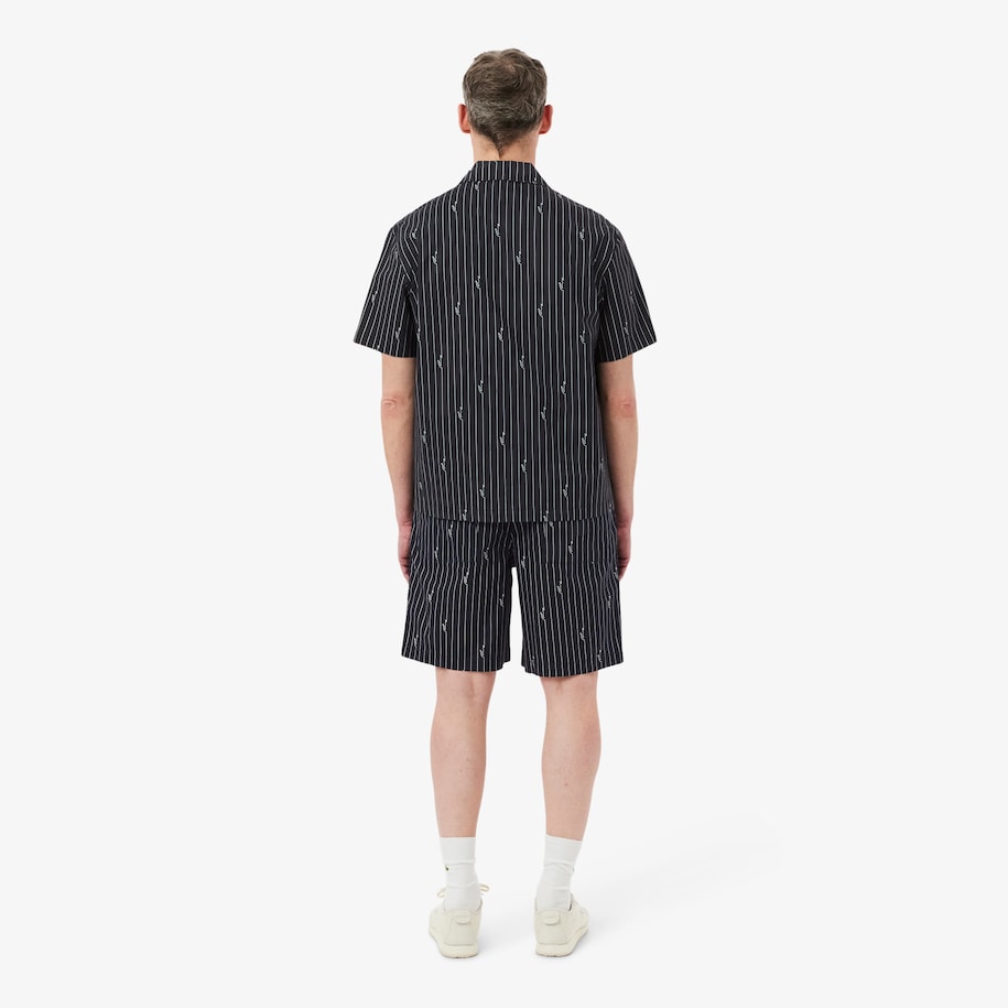 Crocodile Print Stripe Cotton Shorts image number 2