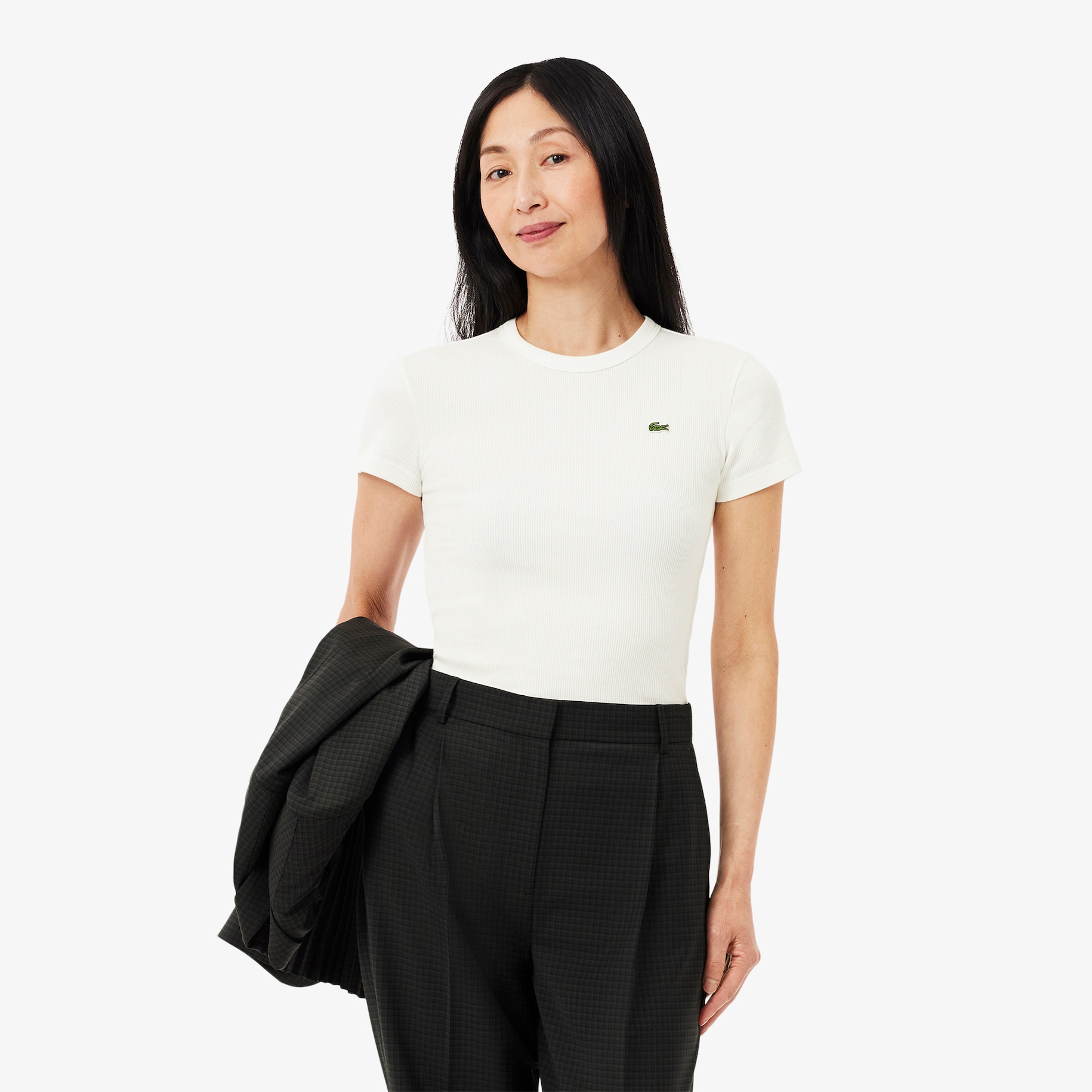 Slim Fit Ribbed Cotton T-shirt image number 0