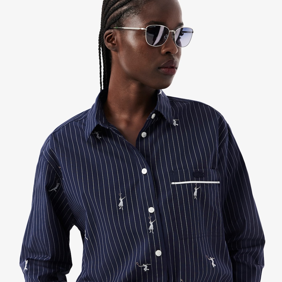 Oversized Shirt with Jacquard Motifs image number 1
