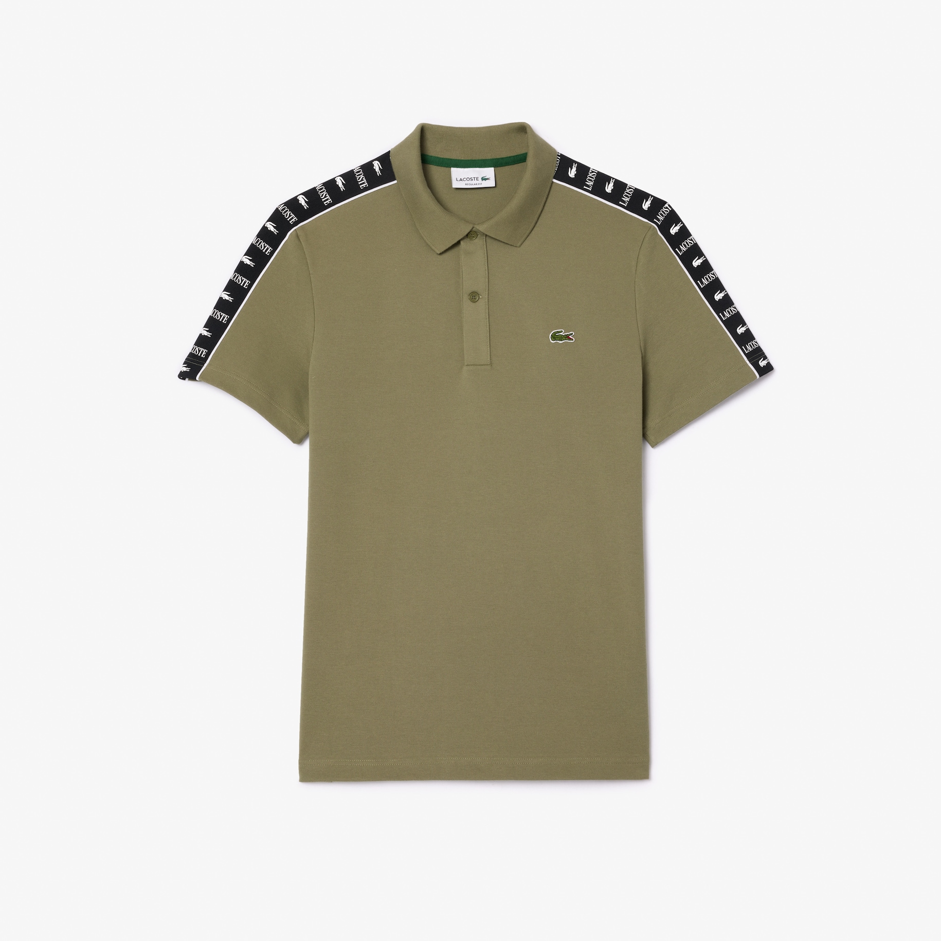 Logo Stripe Stretch Piqué Polo Shirt  image number 3