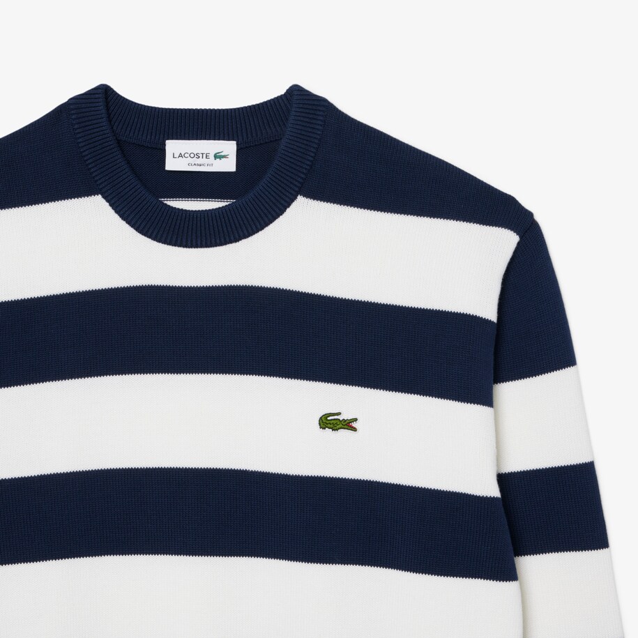 Striped Cotton Crew Neck Sailor Sweater image number 4