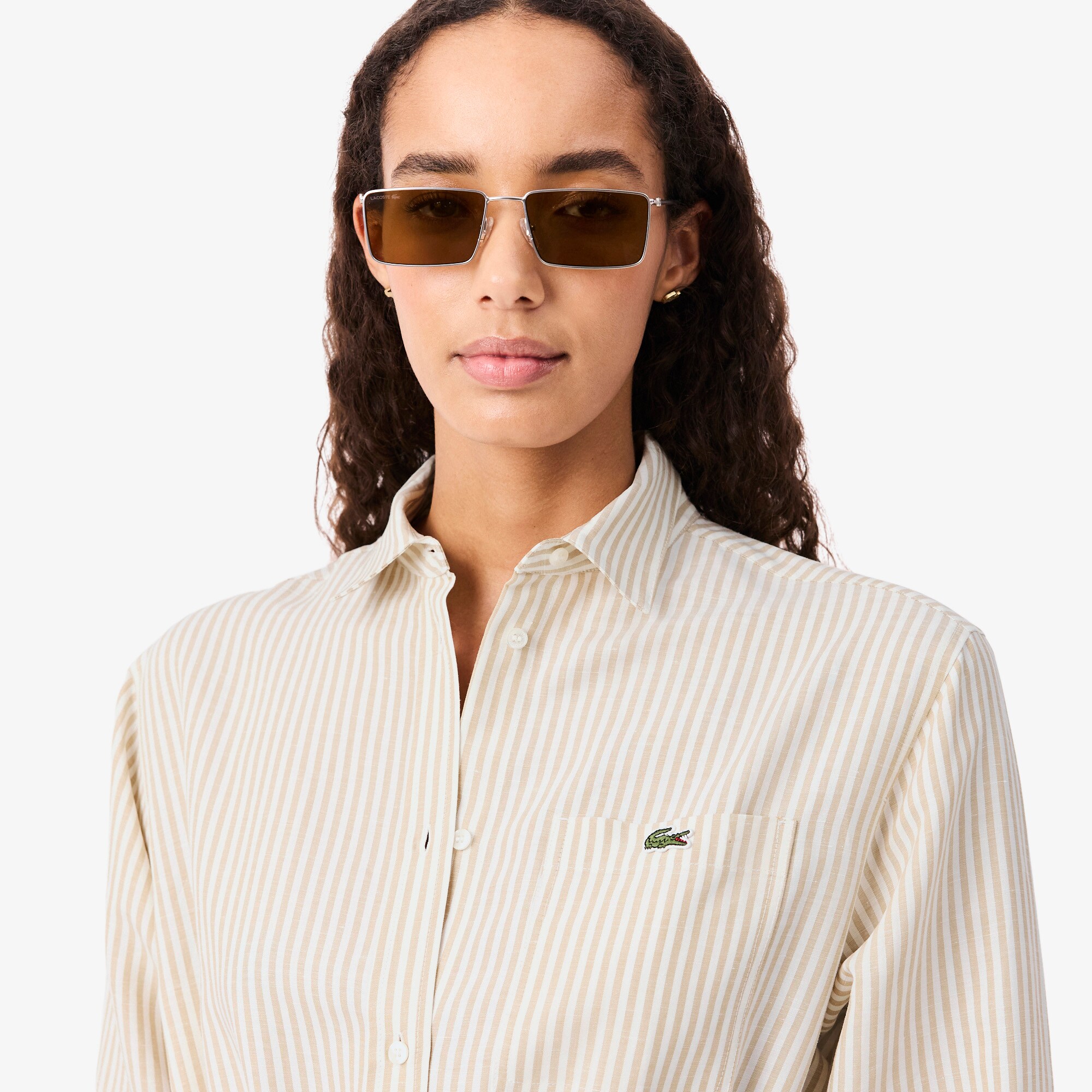Oversized Linen Blend Shirt Dress image number 1