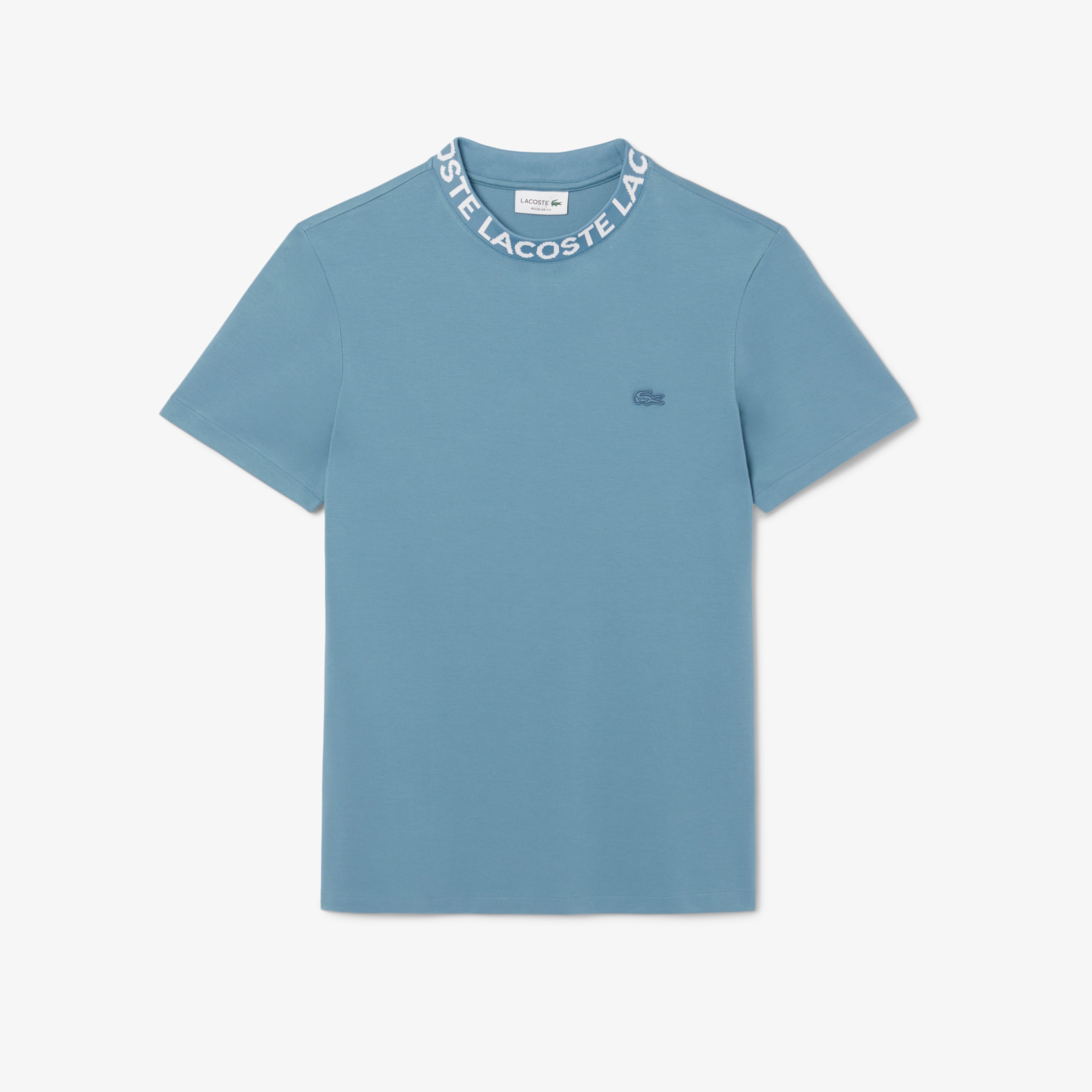 Regular Fit Jacquard Neck Stretch T-Shirt image number 3