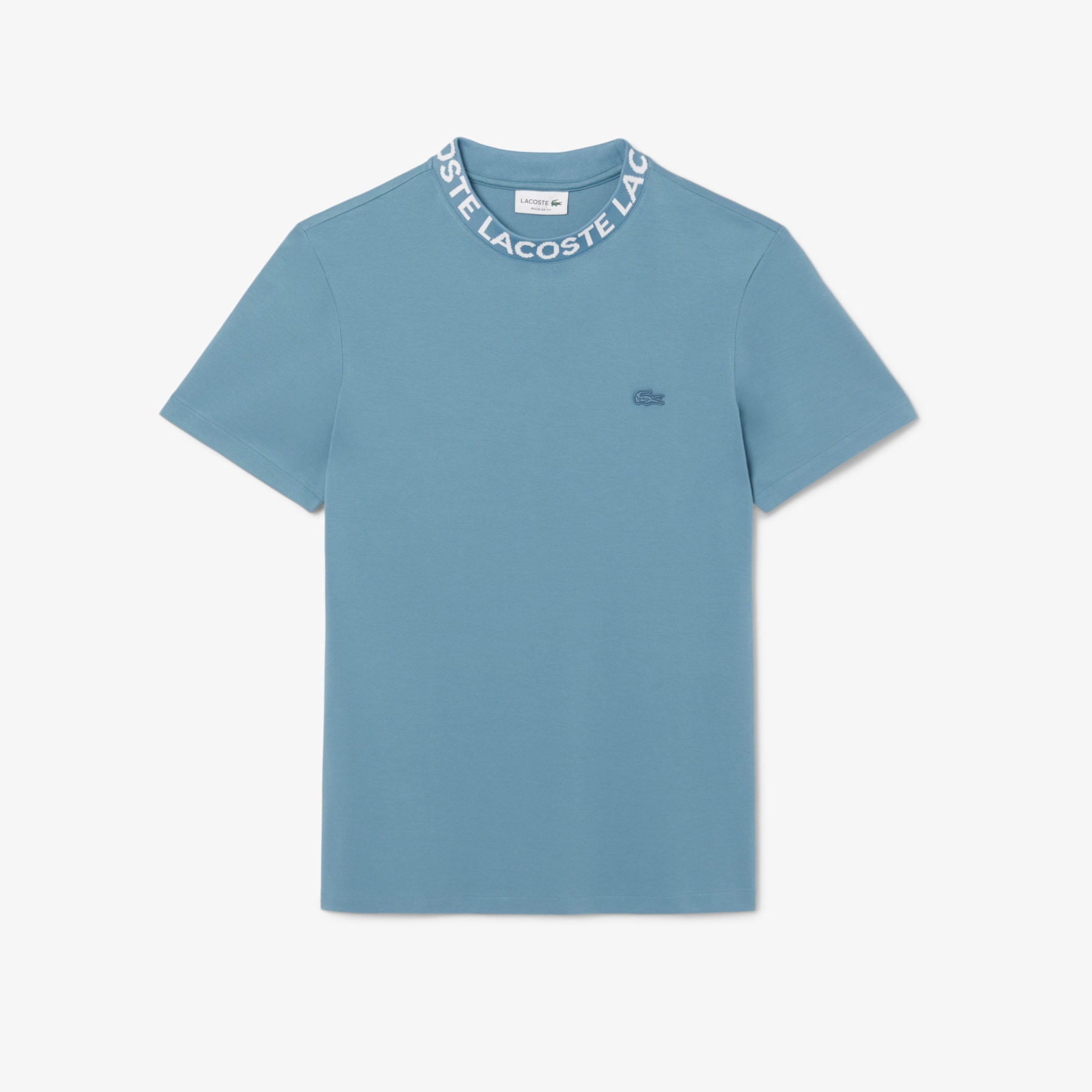 Regular Fit Jacquard Neck Stretch T-Shirt image number 3