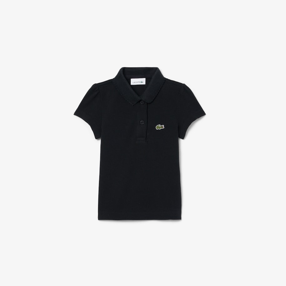 Scalloped Collar Piqu&eacute; Polo Shirt image number 0