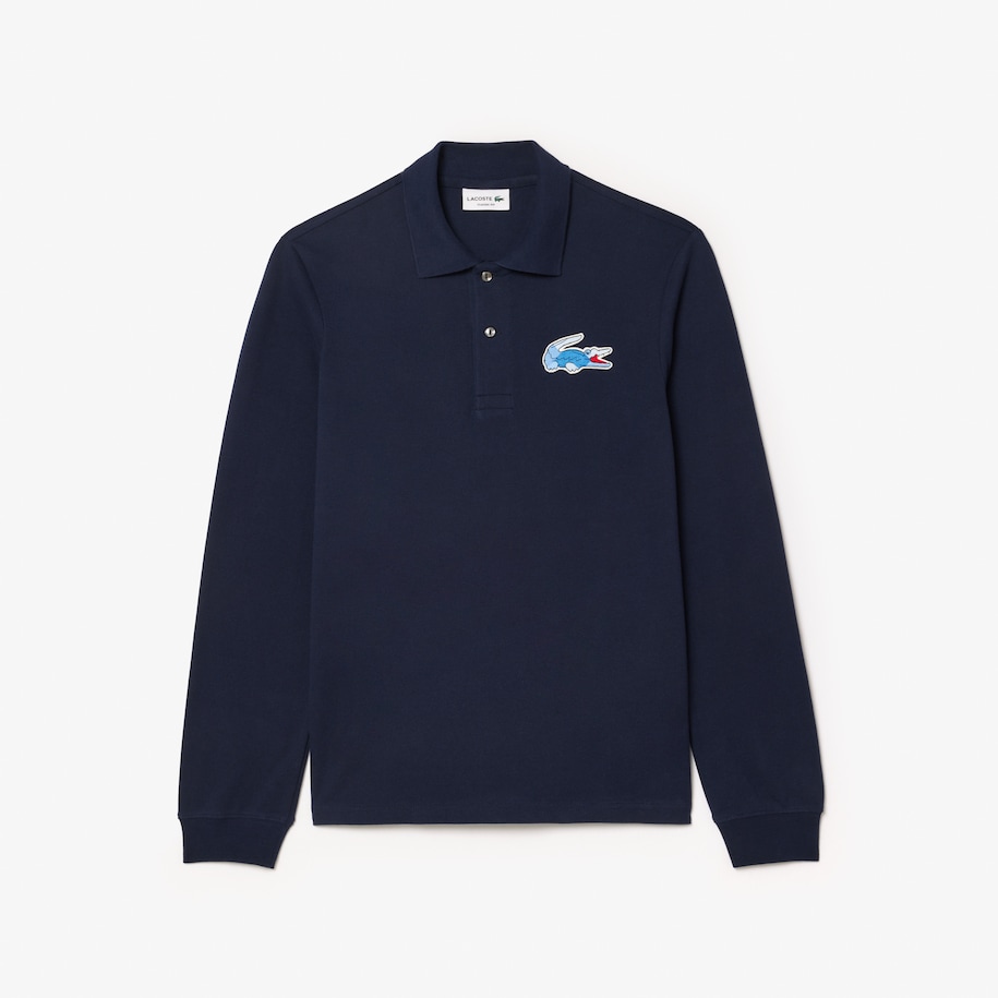 Original L.12.12 Long Sleeved Crocodile Badge Polo Shirt image number 0