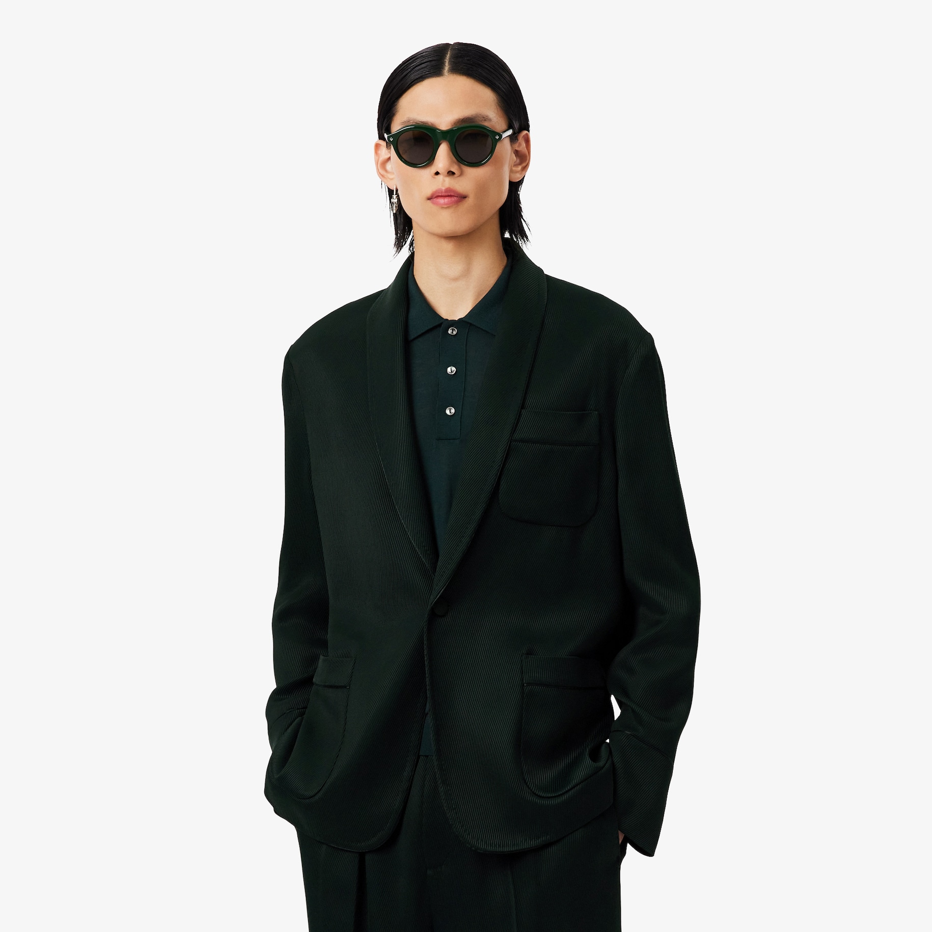 Runway Satin Shawl Neck Blazer image number 0