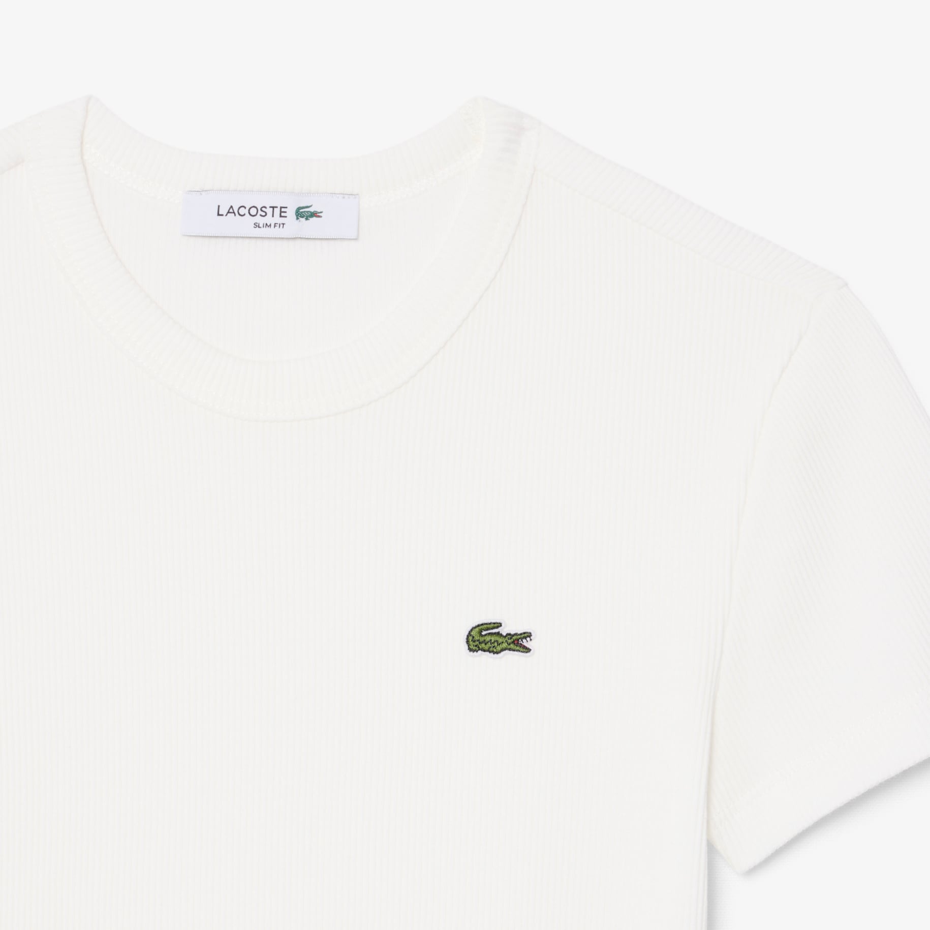 Slim Fit Ribbed Cotton T-shirt image number 4