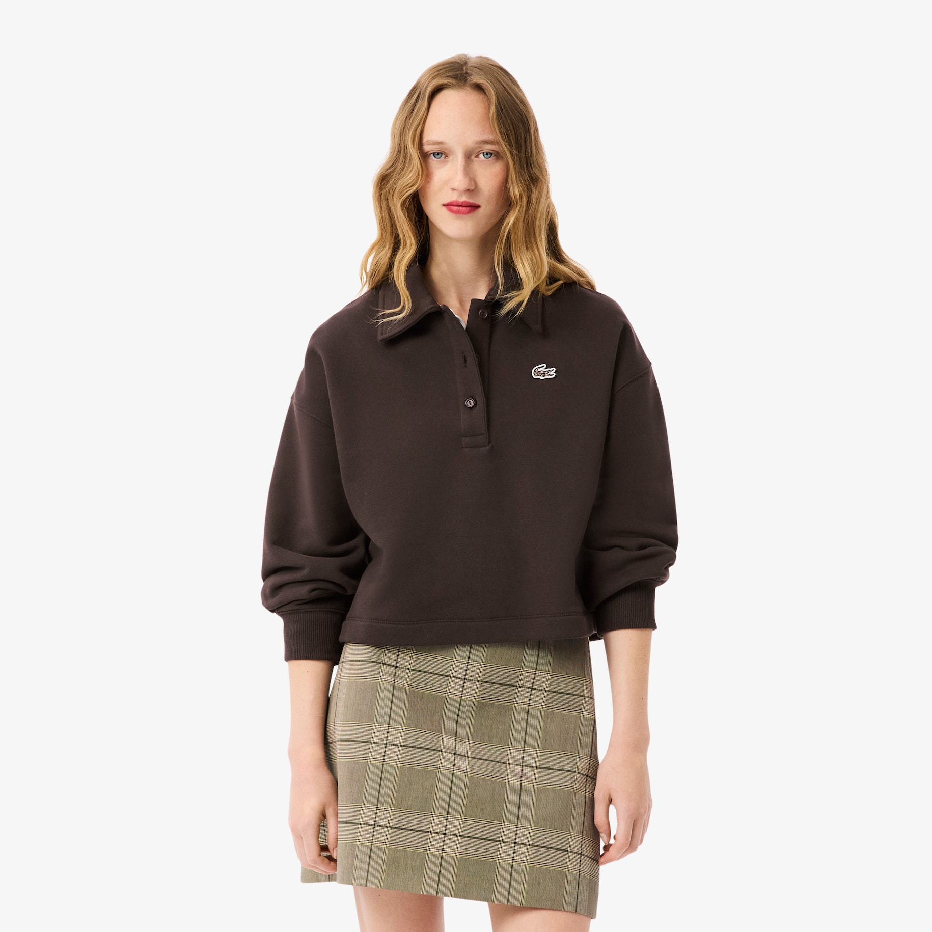 Oversized Fleece Polo Collar Sweatshirt image number 0