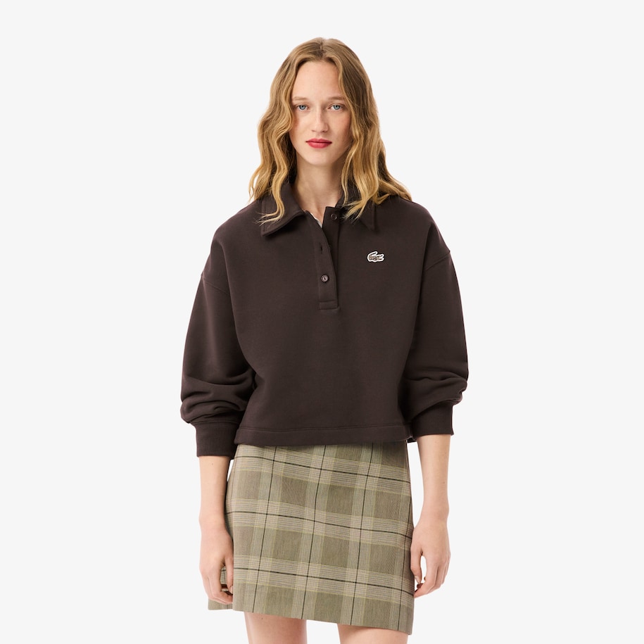 Oversized Fleece Polo Collar Sweatshirt image number 0