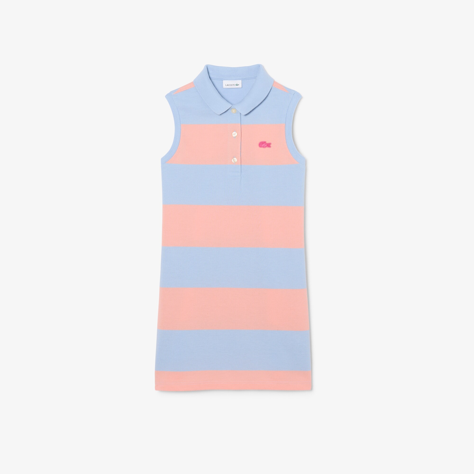 Sleeveless Striped Petit Piqu&eacute; Polo Dress image number 3