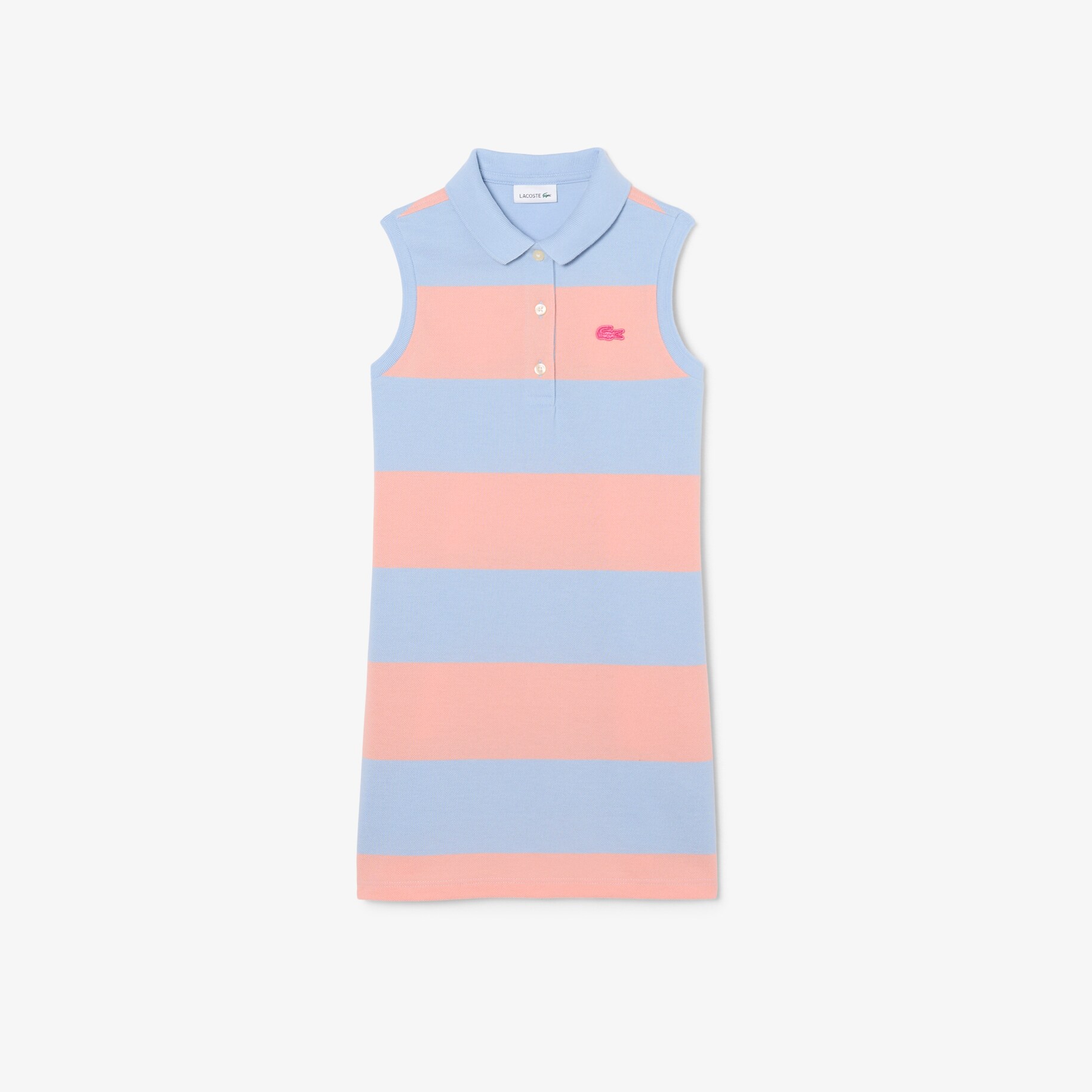 Sleeveless Striped Petit Piqu&eacute; Polo Dress image number 3