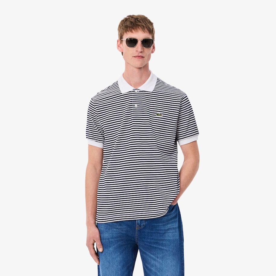 Classic Fit L.12.12 Striped Petit Piqué Polo Shirt image number 0