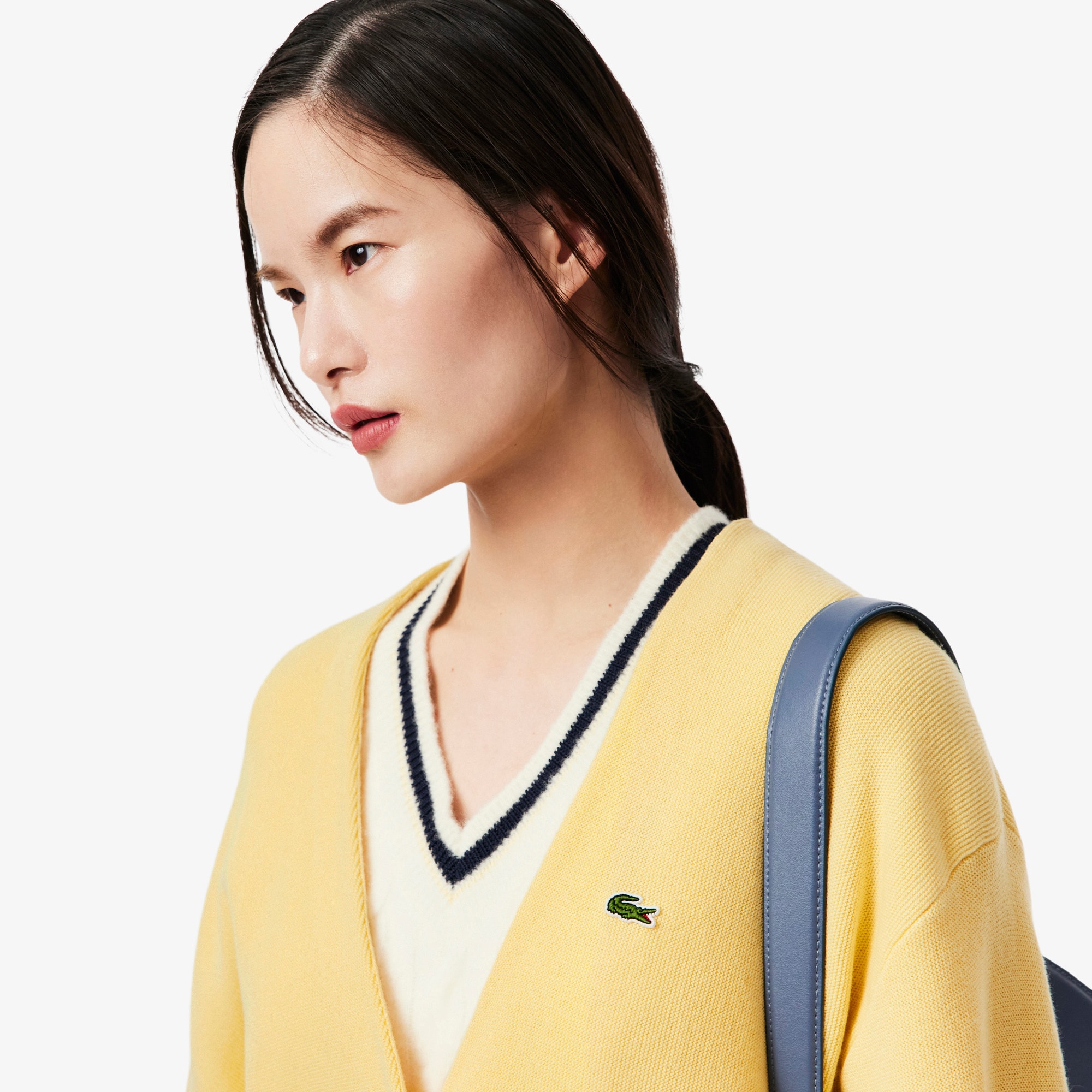 V Neck Moss Stitch Cotton Cardigan image number 1