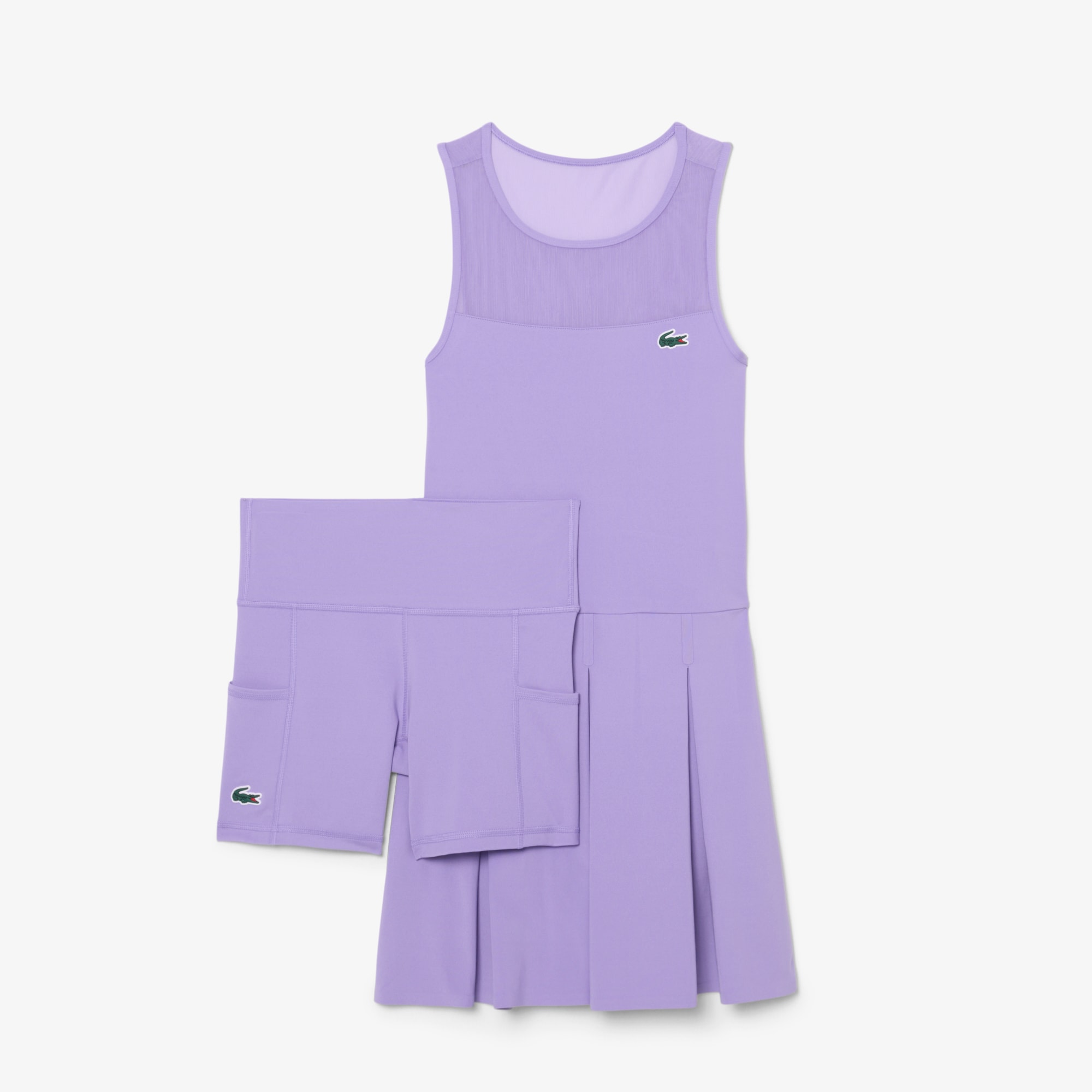 Dual Fabric Pleated Stretch Tennis Dress image number 5