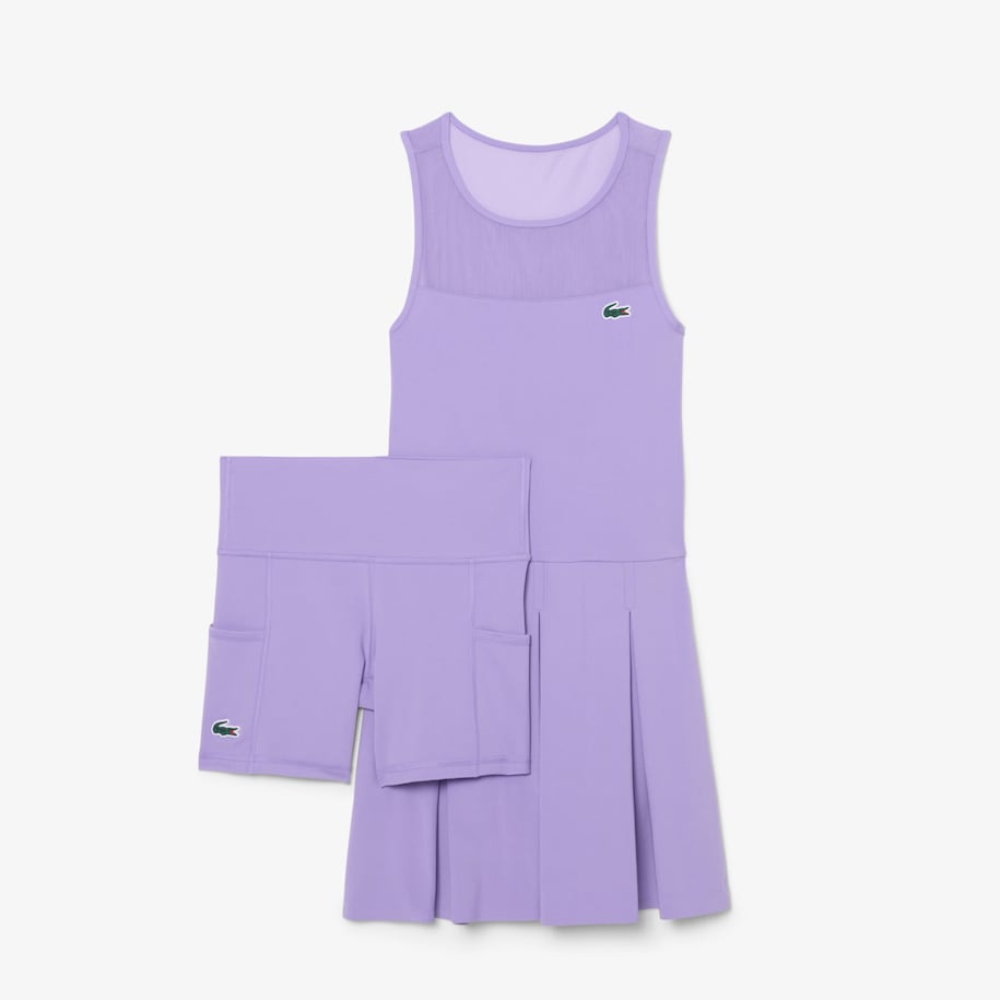 Dual Fabric Pleated Stretch Tennis Dress image number 5