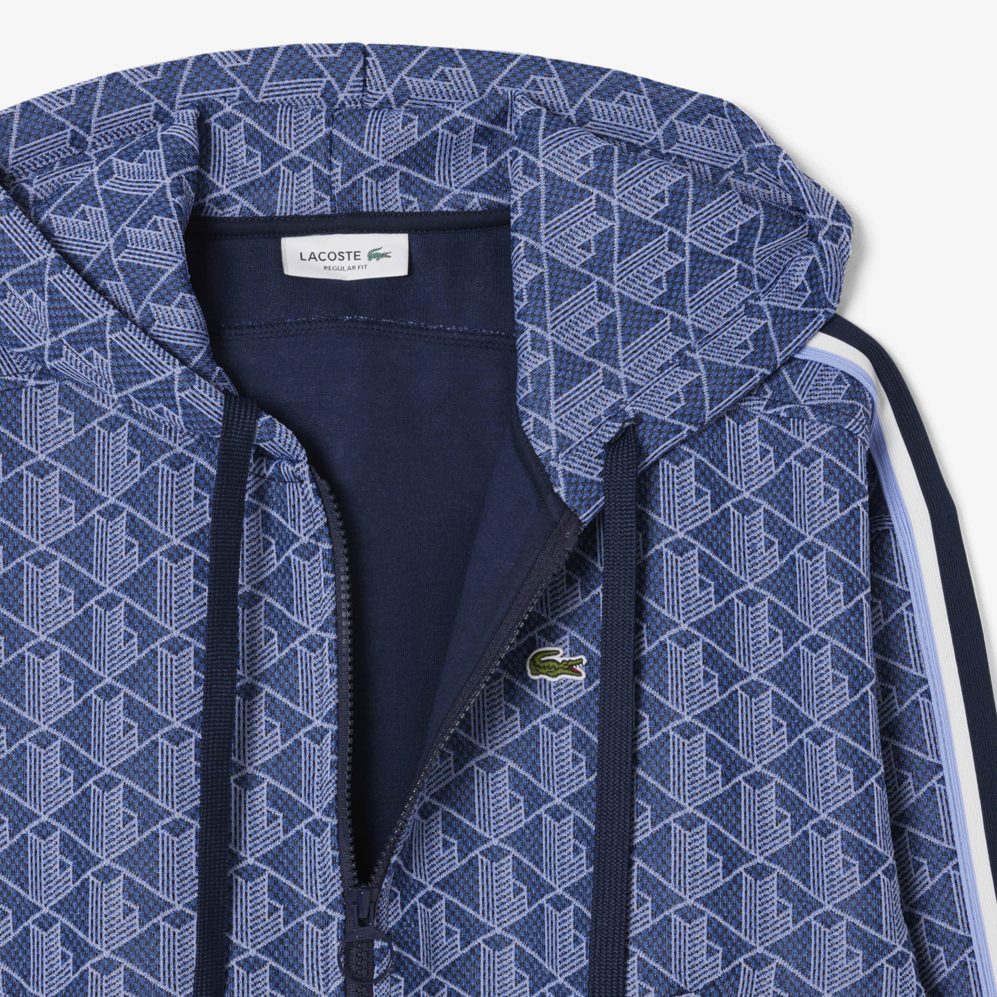 Monogram Jacquard Zip Front Hoodie image number 4