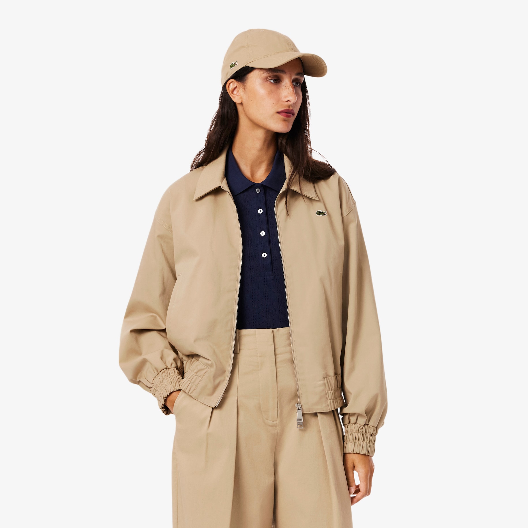 Double Collar Stretch Gabardine Jacket image number 0