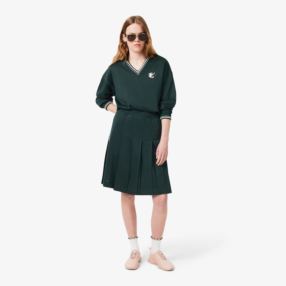 Pleated Interlock Piqu&eacute; Skirt image number 0