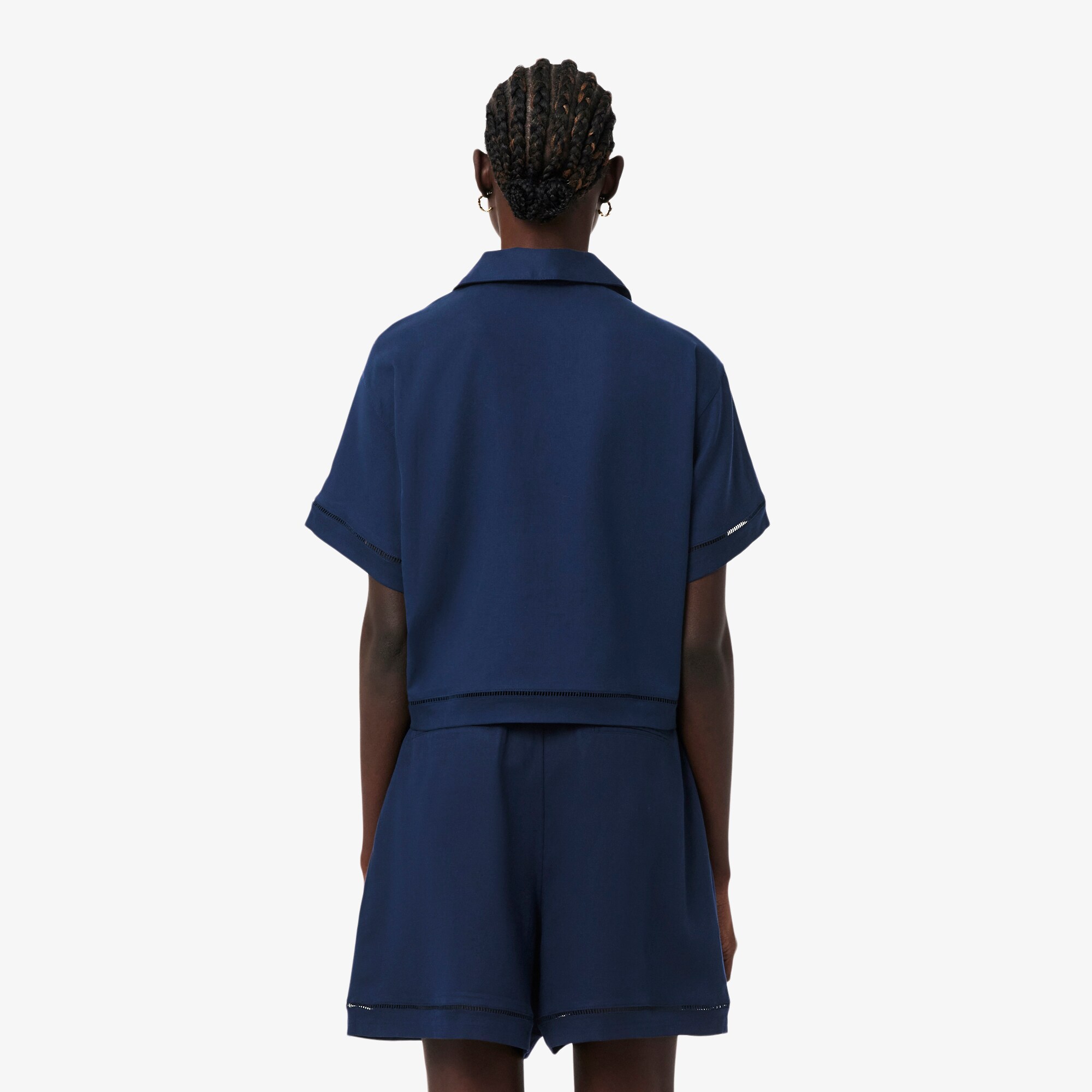 Oversized Fluid Twill Polo Shirt image number 2