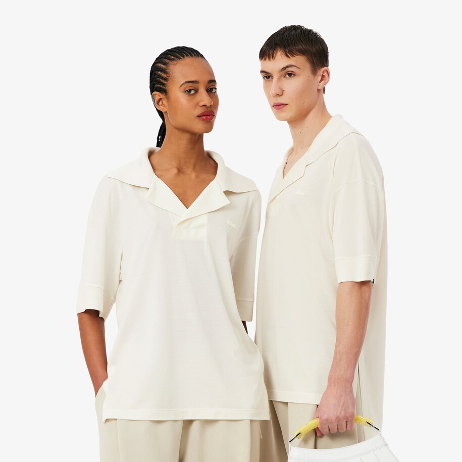 Runway Oversized Silk Piqu&eacute; Polo Shirt image number 0