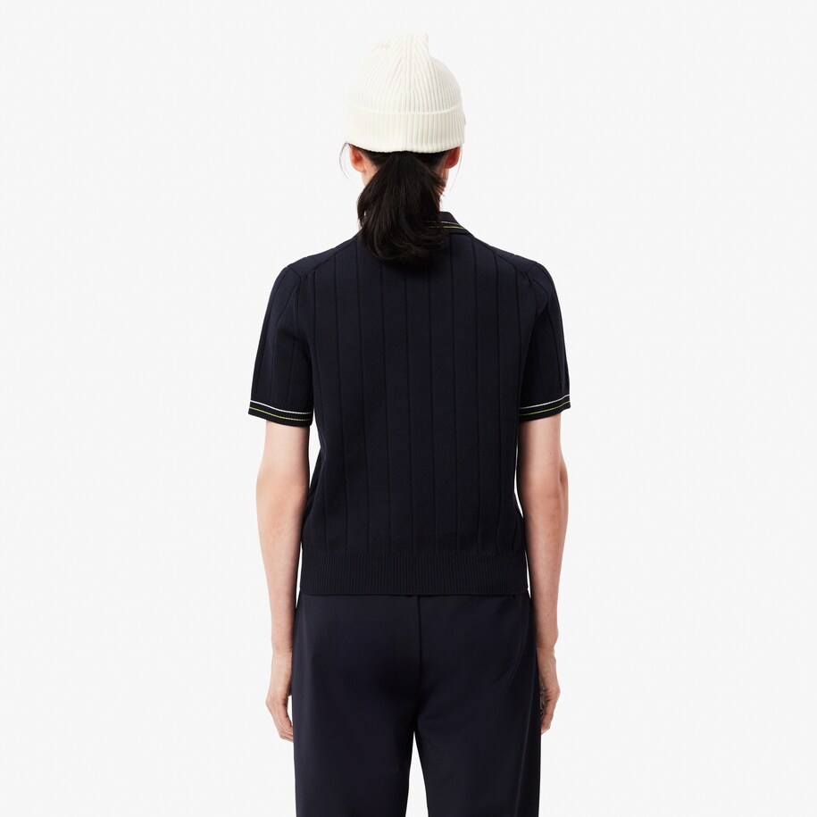 French Made Ribbed Cotton Polo Shirt image number 2