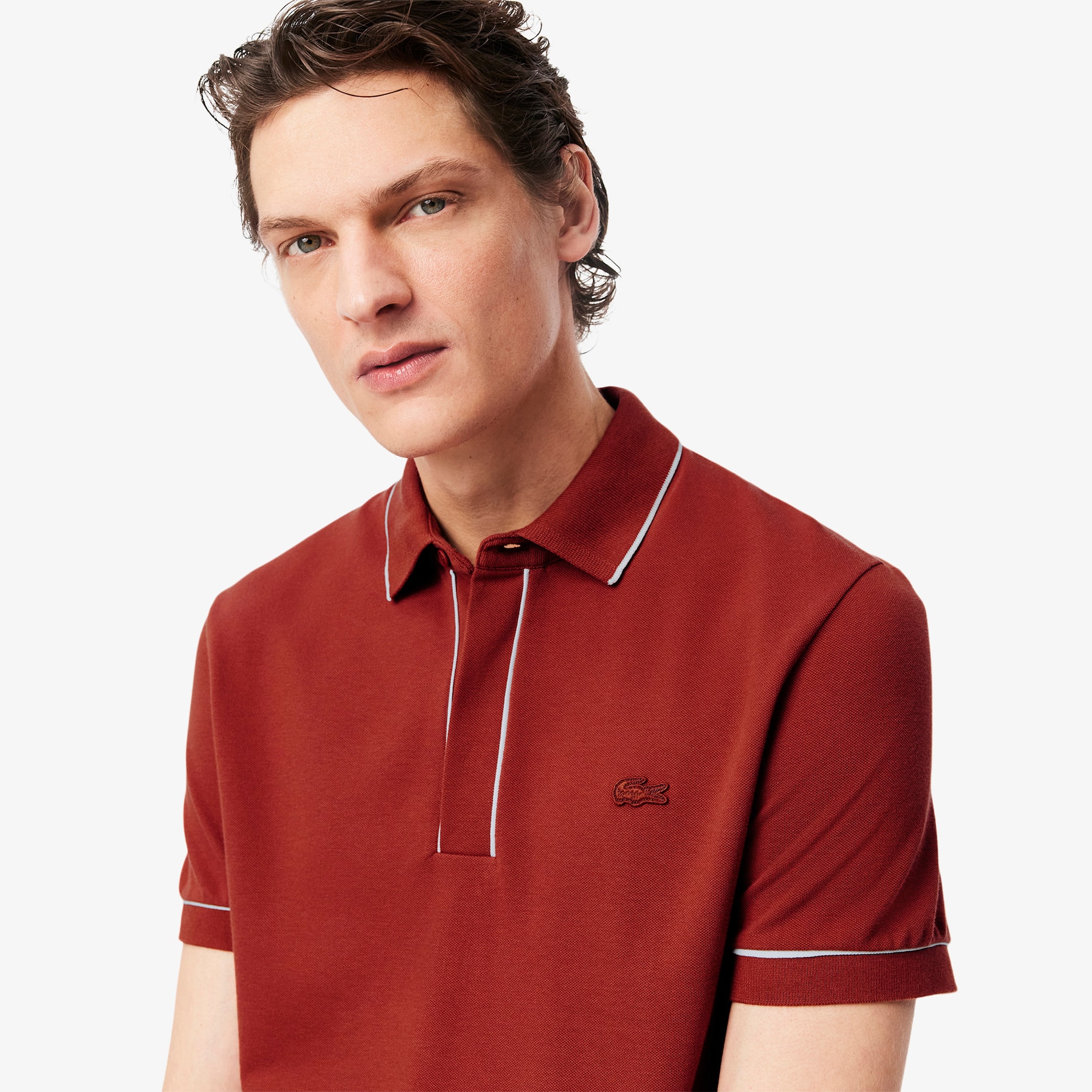 Smart Paris Stretch Cotton Contrast Trim Polo Shirt image number 1