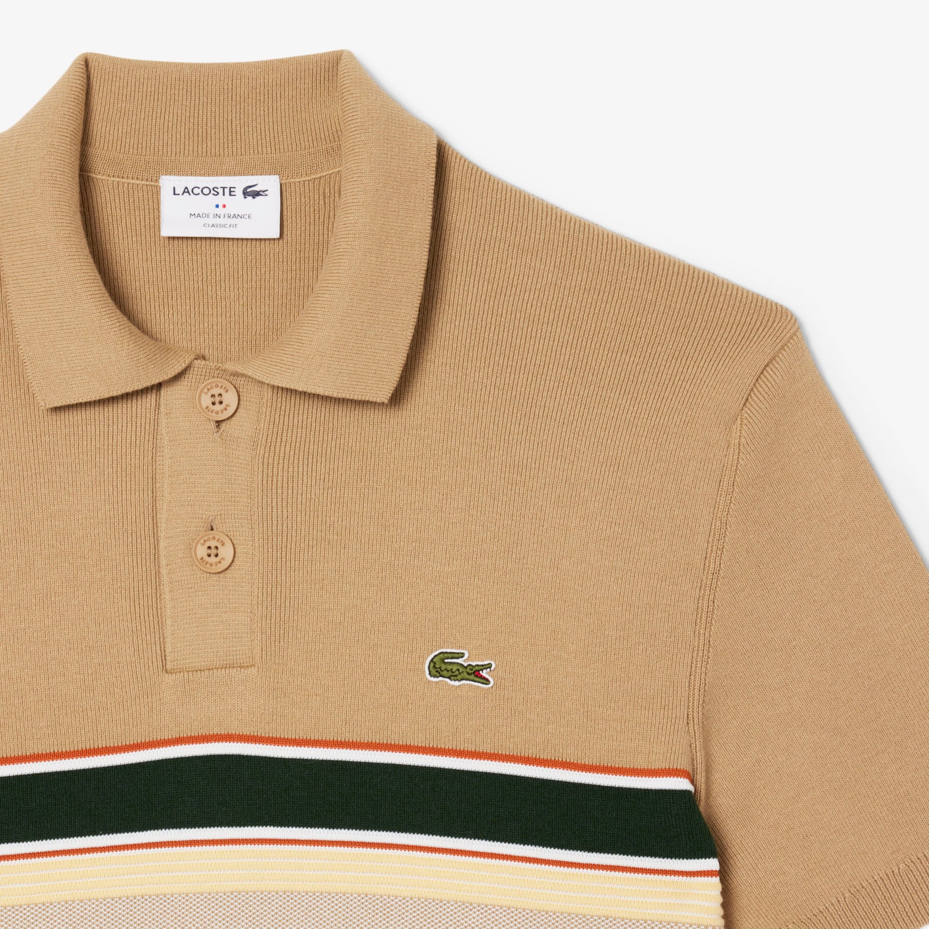 French Made Striped Polo Collar Sweater image number 4