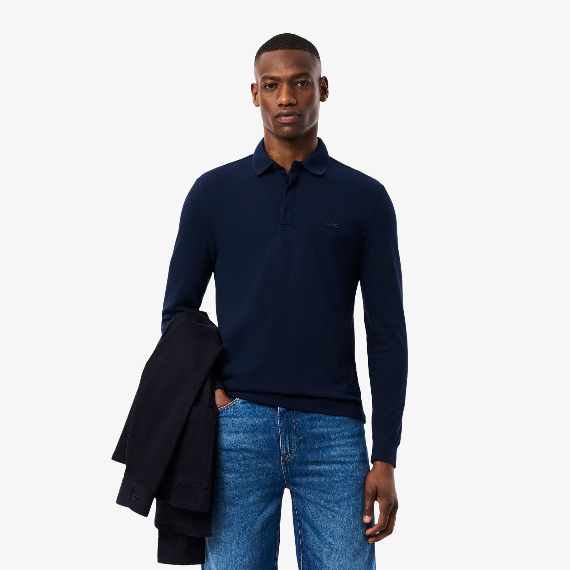 Smart Paris long sleeve stretch cotton Polo Shirt image number 0
