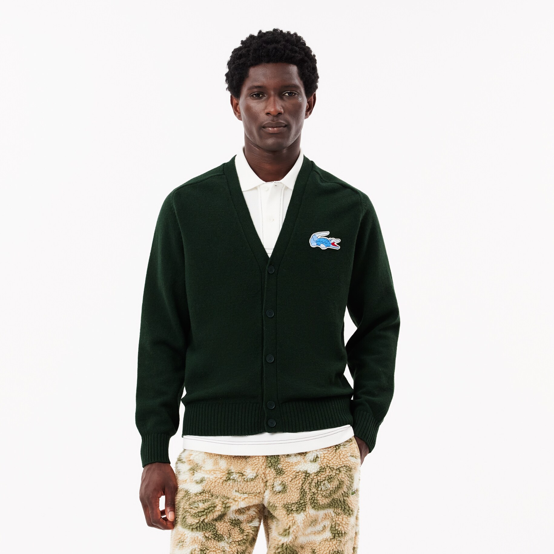 Monochrome Wool Crocodile Badge Cardigan image number 0