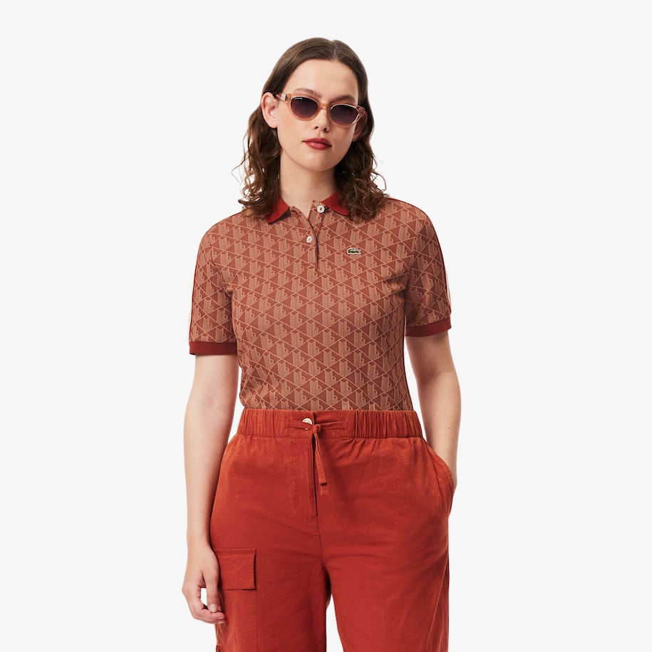 Slim Fit Monogram Jacquard Polo Shirt image number 5