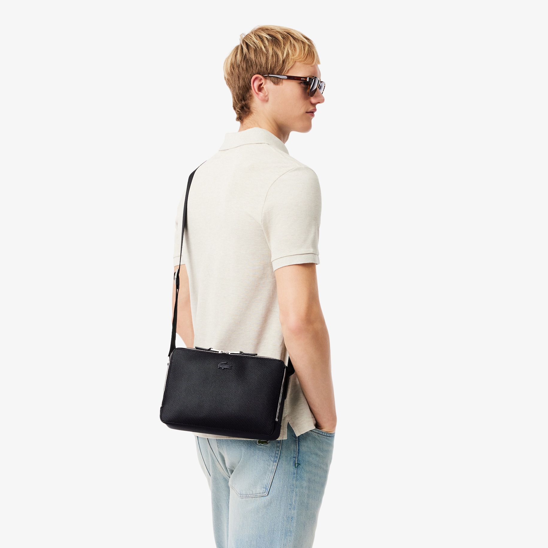 Chantaco Piqu&eacute; Leather Reporter Bag image number 7