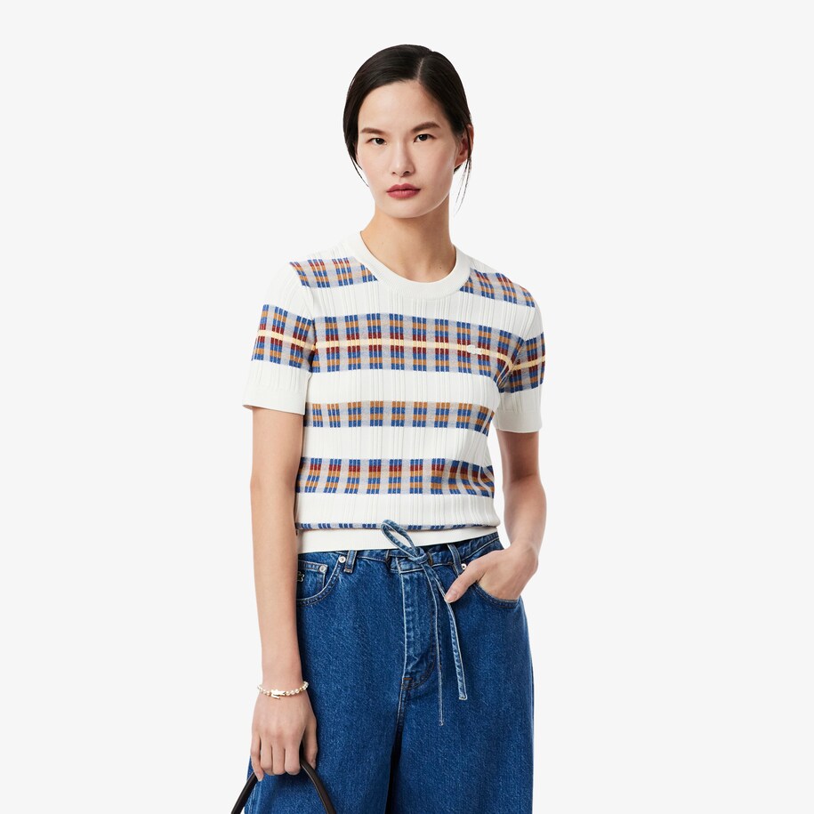 Short Sleeved Rib Knit Sweater image number 0