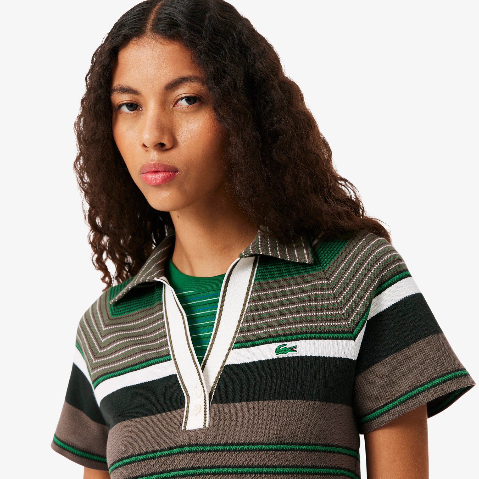 Runway Slim Fit Striped Piqu&eacute; Polo Shirt image number 1