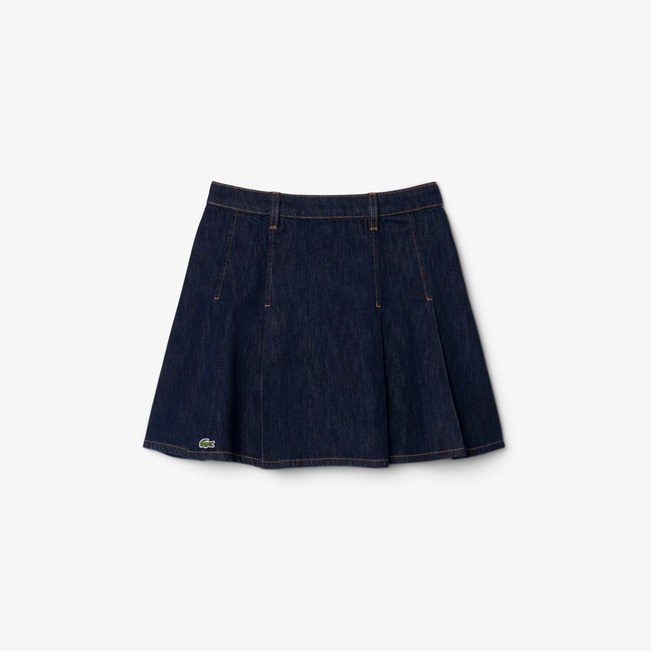 Short Pleated Denim Skirt image number 3
