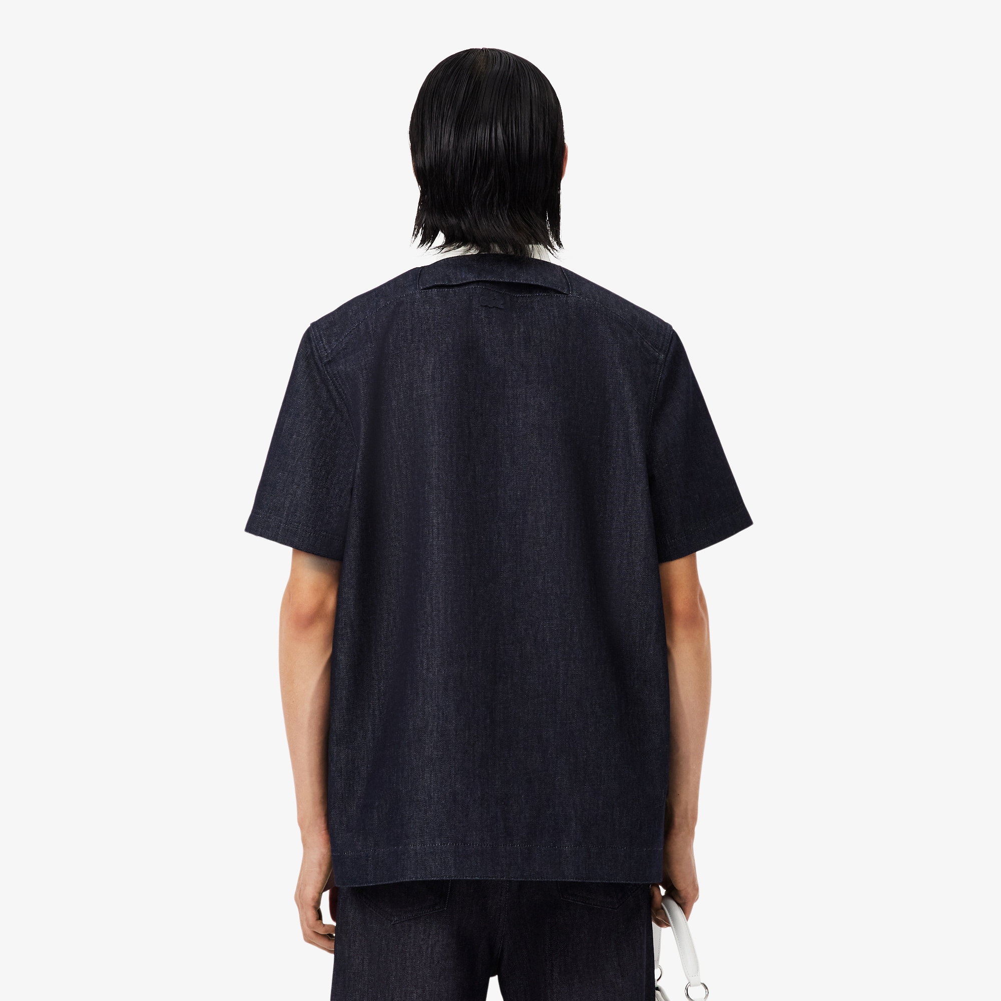 Runway Loose Fit Denim Polo Shirt image number 2