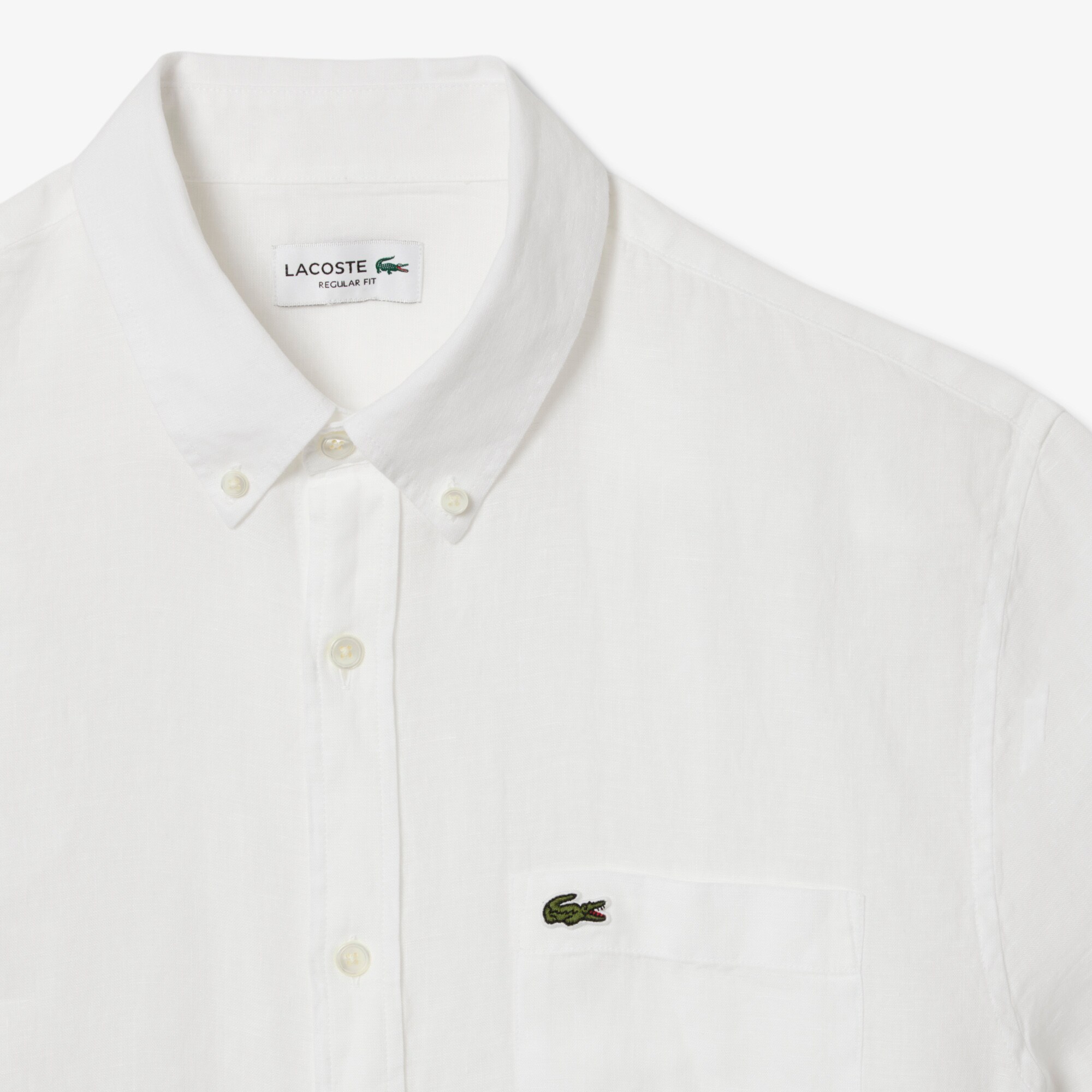 Men&rsquo;s Lacoste Short Sleeve Linen Shirt image number 4