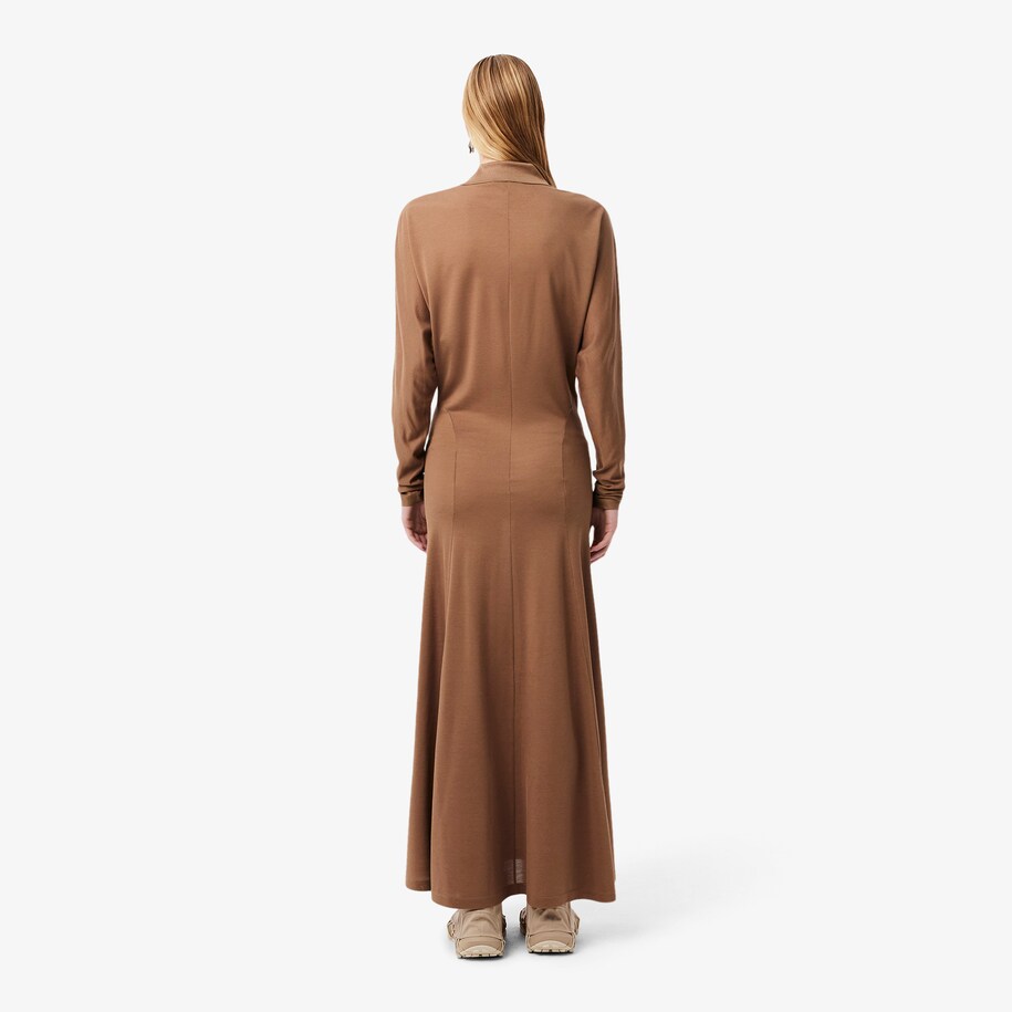 Runway Polo Collar Silk Maxi Dress image number 2